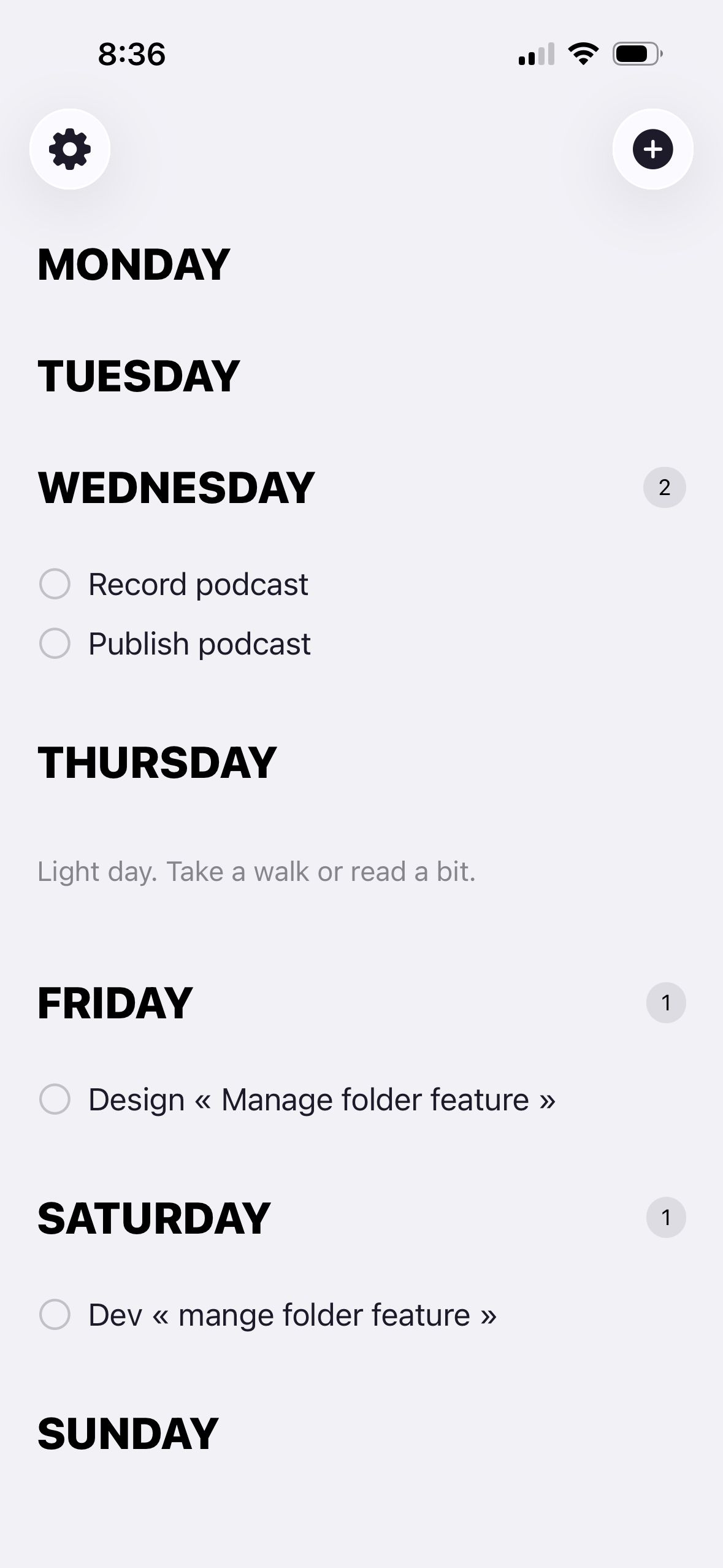to-do list (DayDrift)