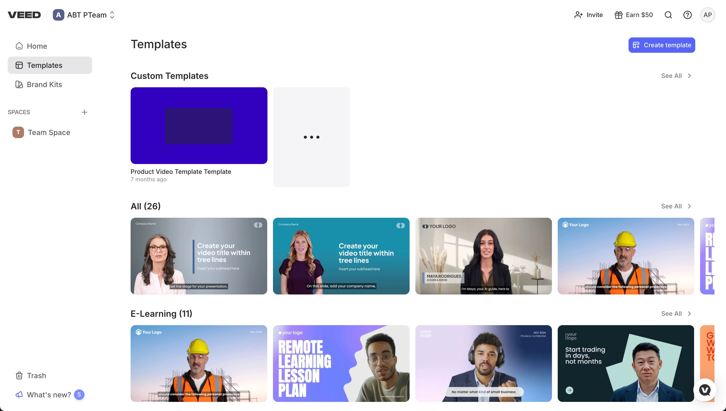 template library (Veed)