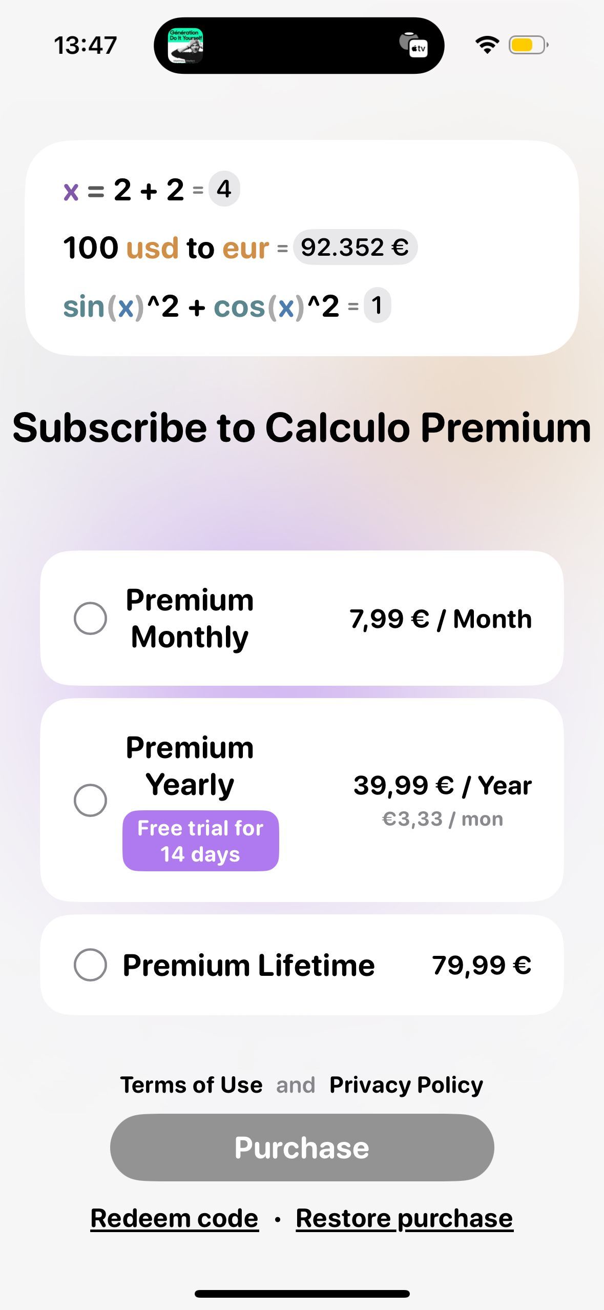 paywall (Calculu Premium)