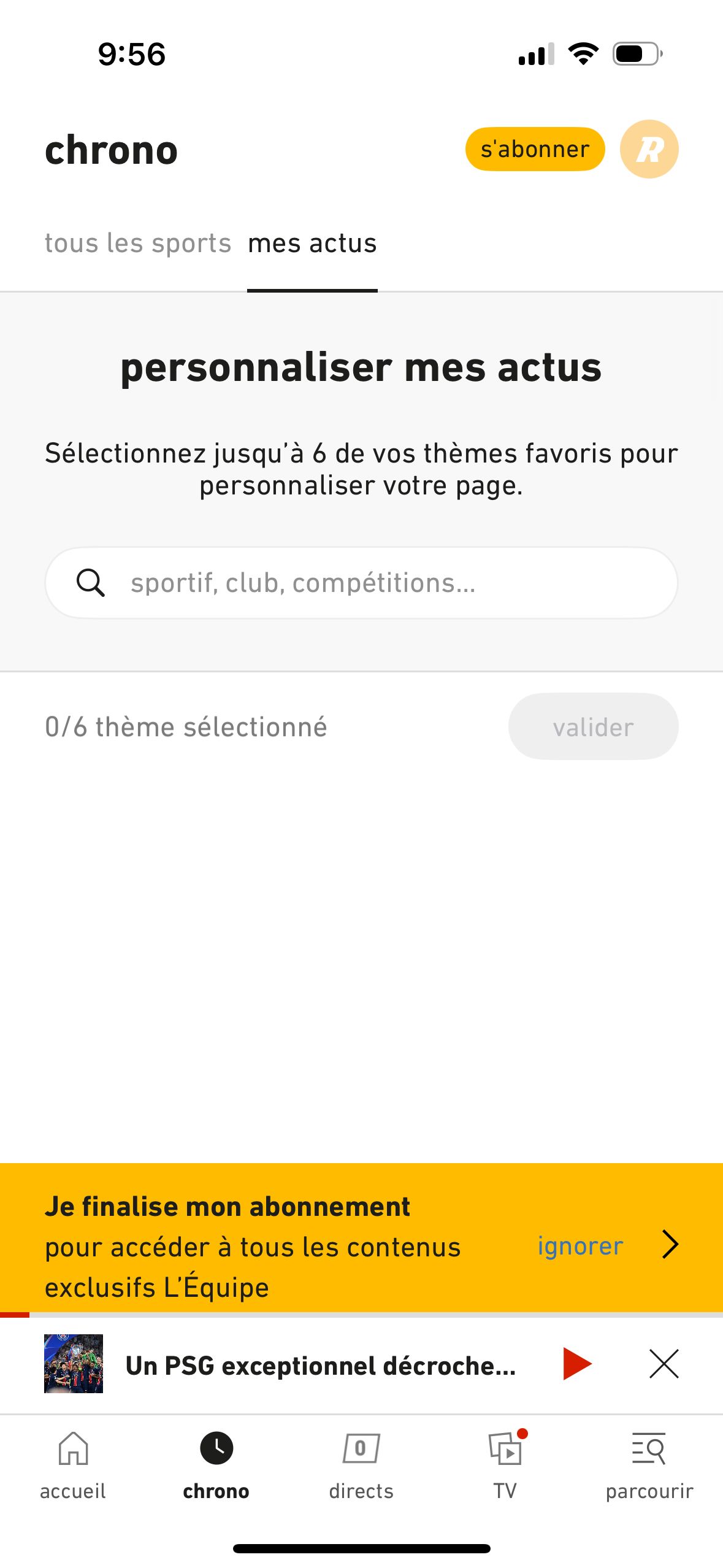 Preferences / Settings (L'Équipe)