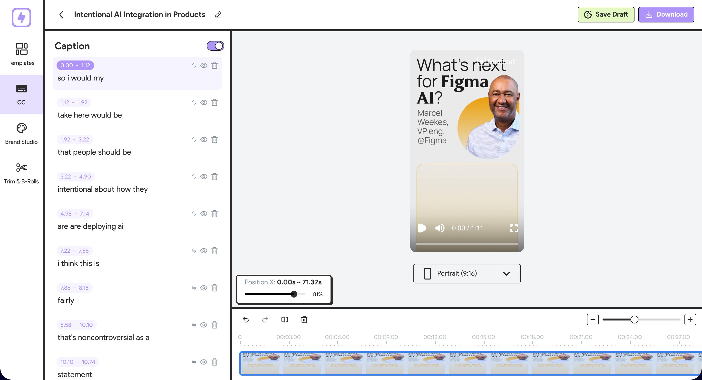 video editing (Snapcut)
