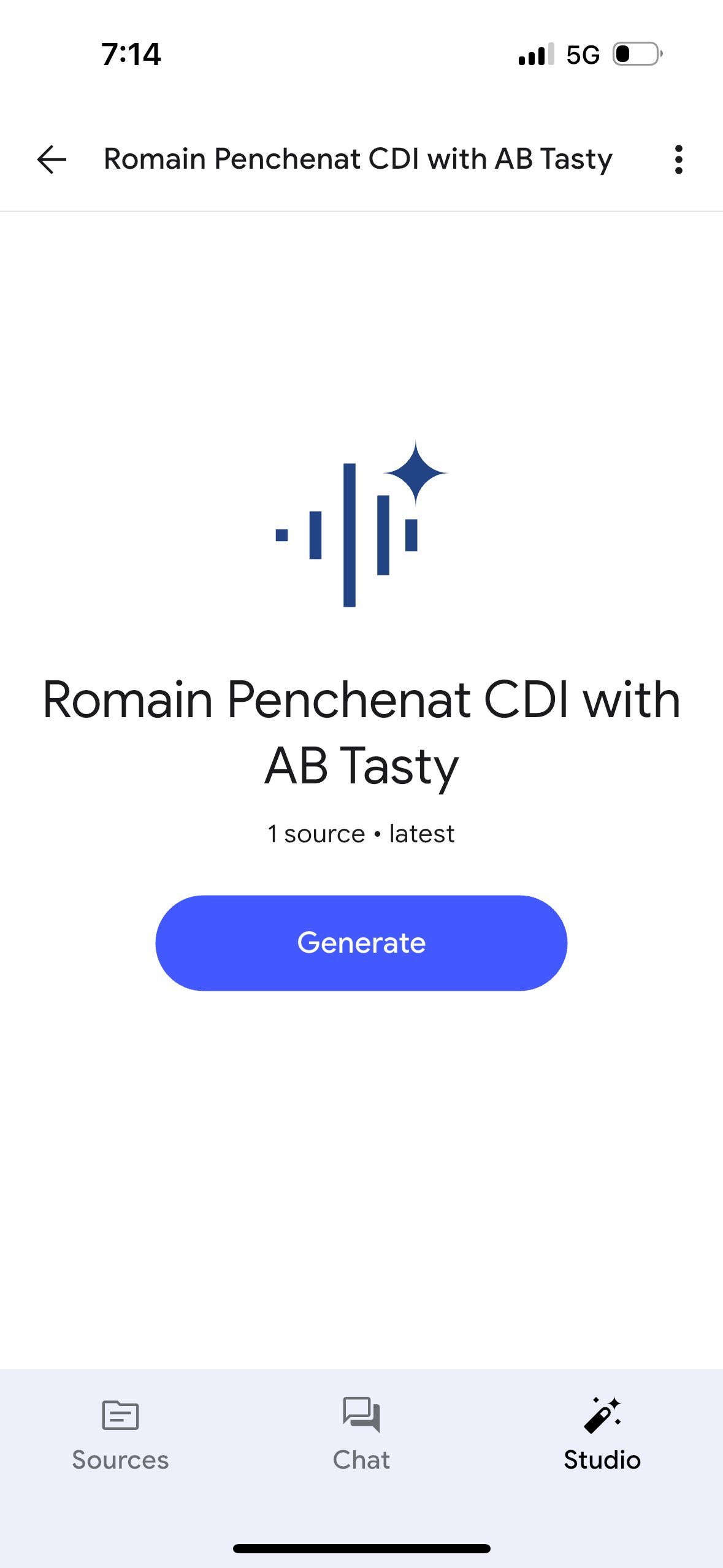 Content Generation Screen