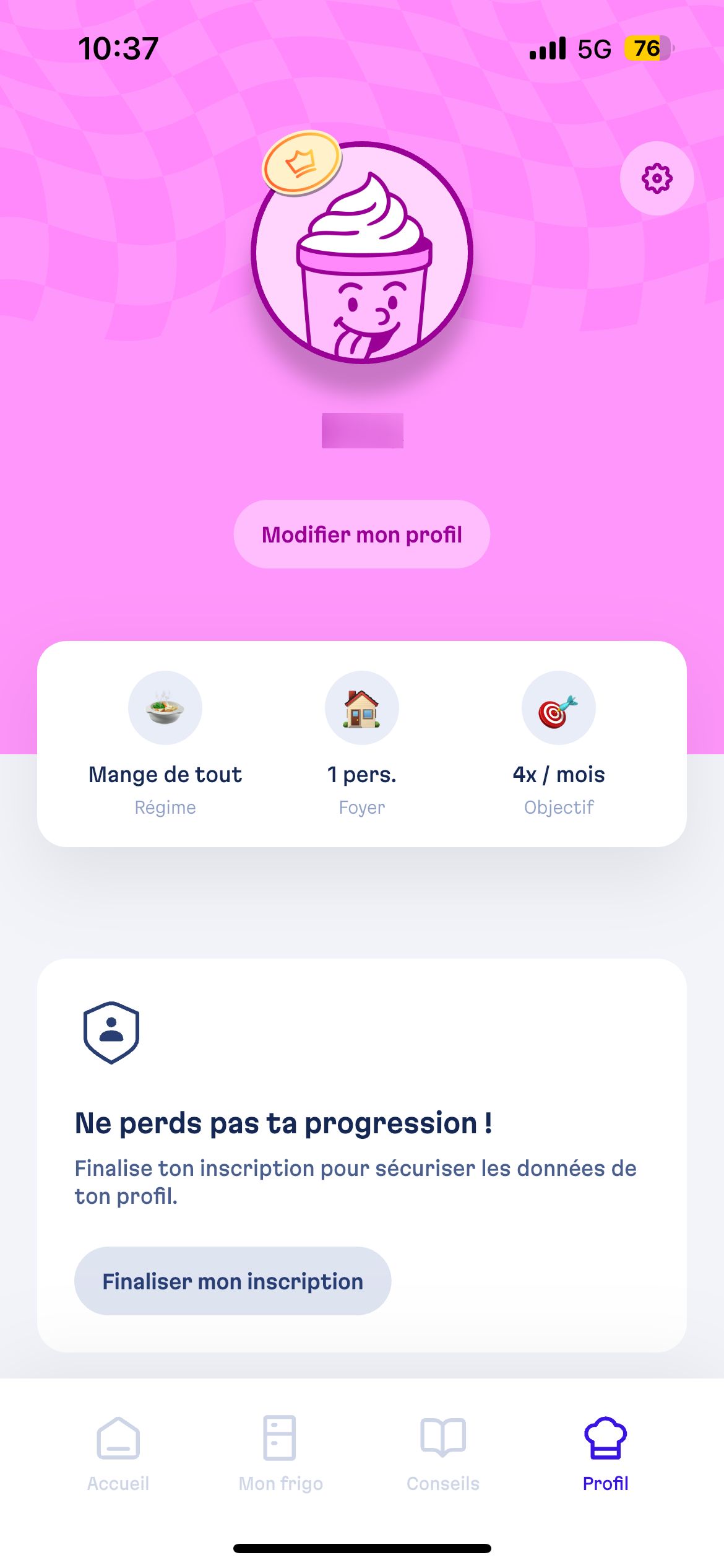 profile screen (Unknown)