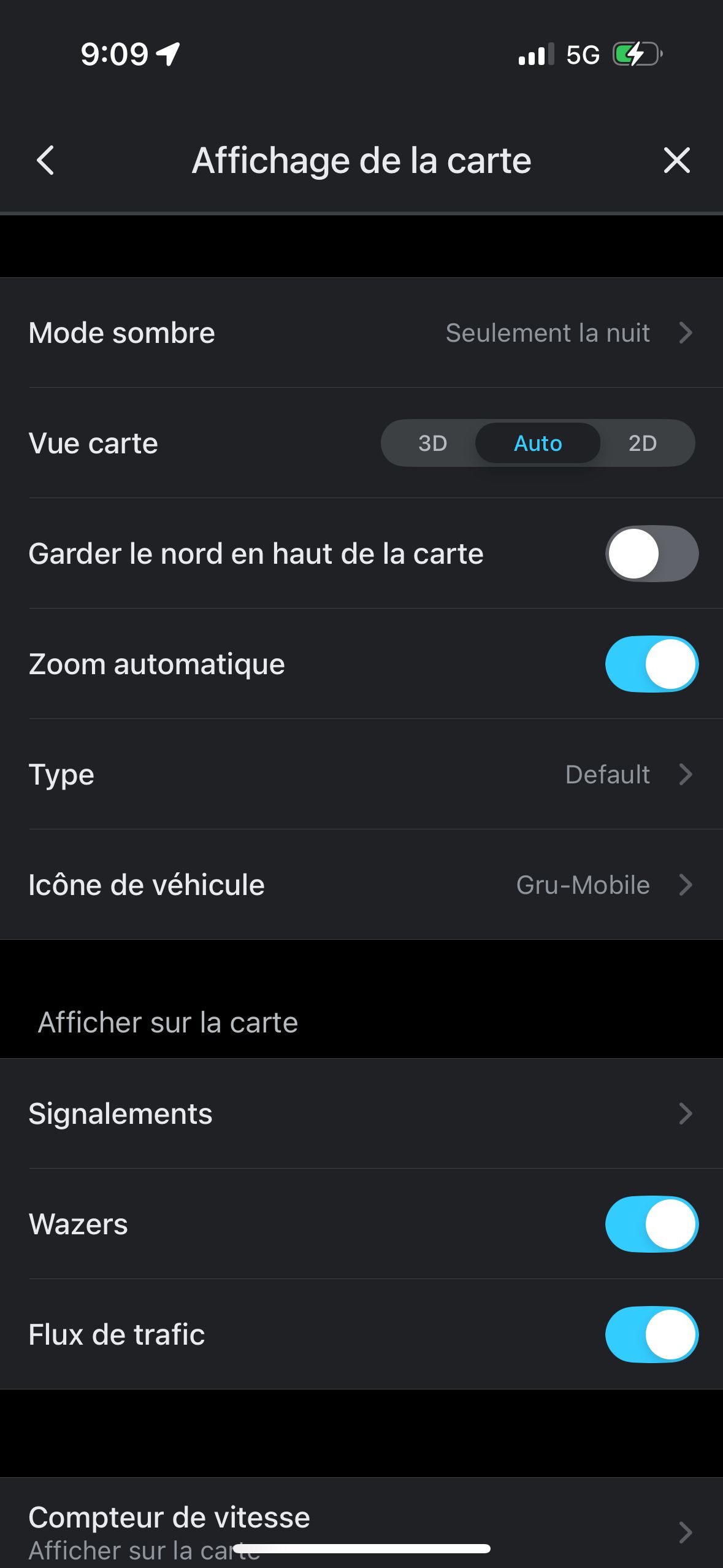 settings (Waze)