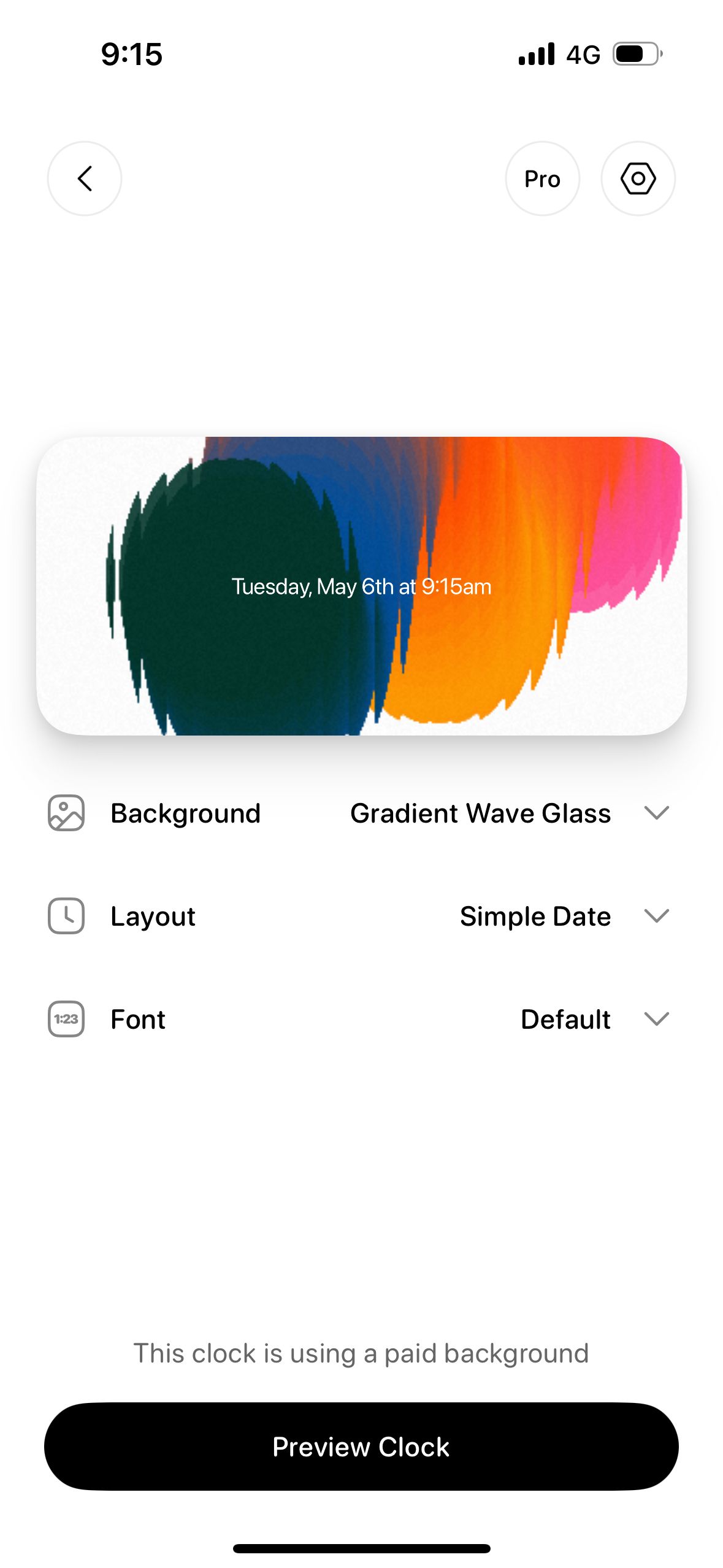 settings (Clocks)