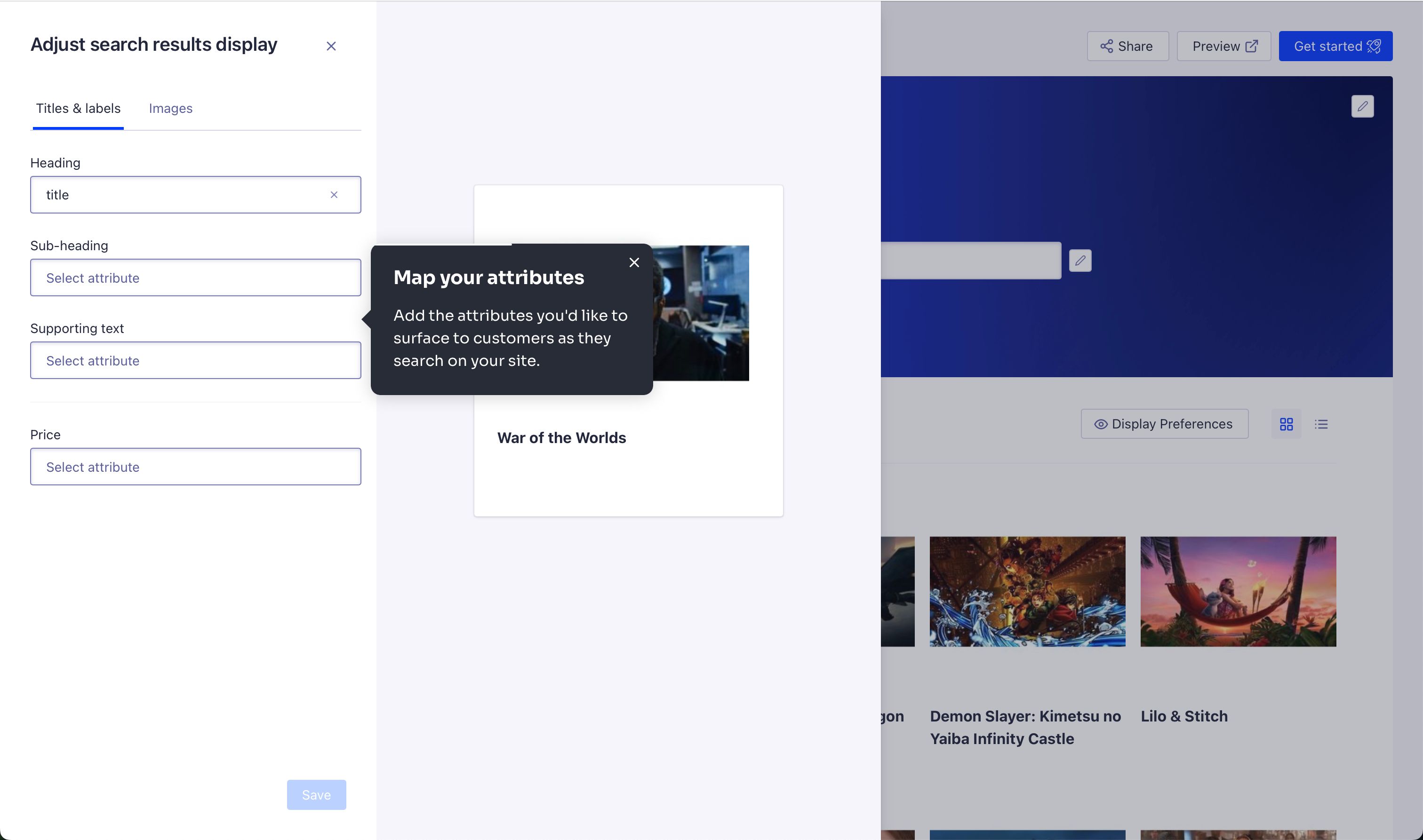 settings (Algolia)