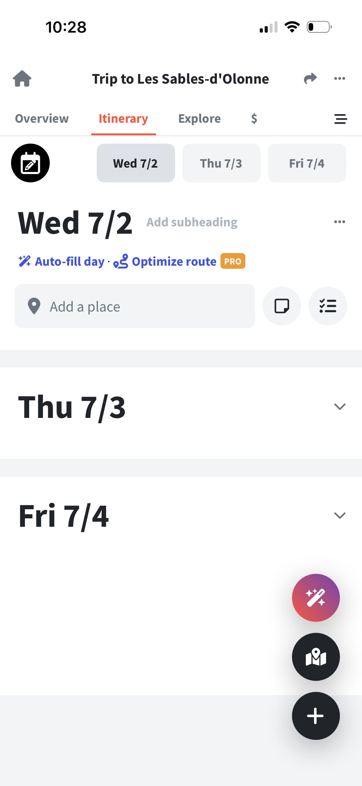 Itinerary (Wanderlog)