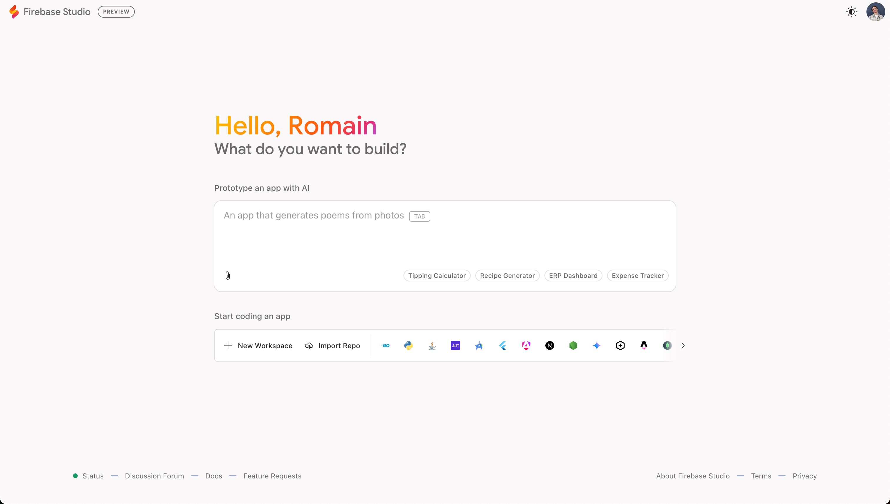 Landing Page (Firebase Studio)