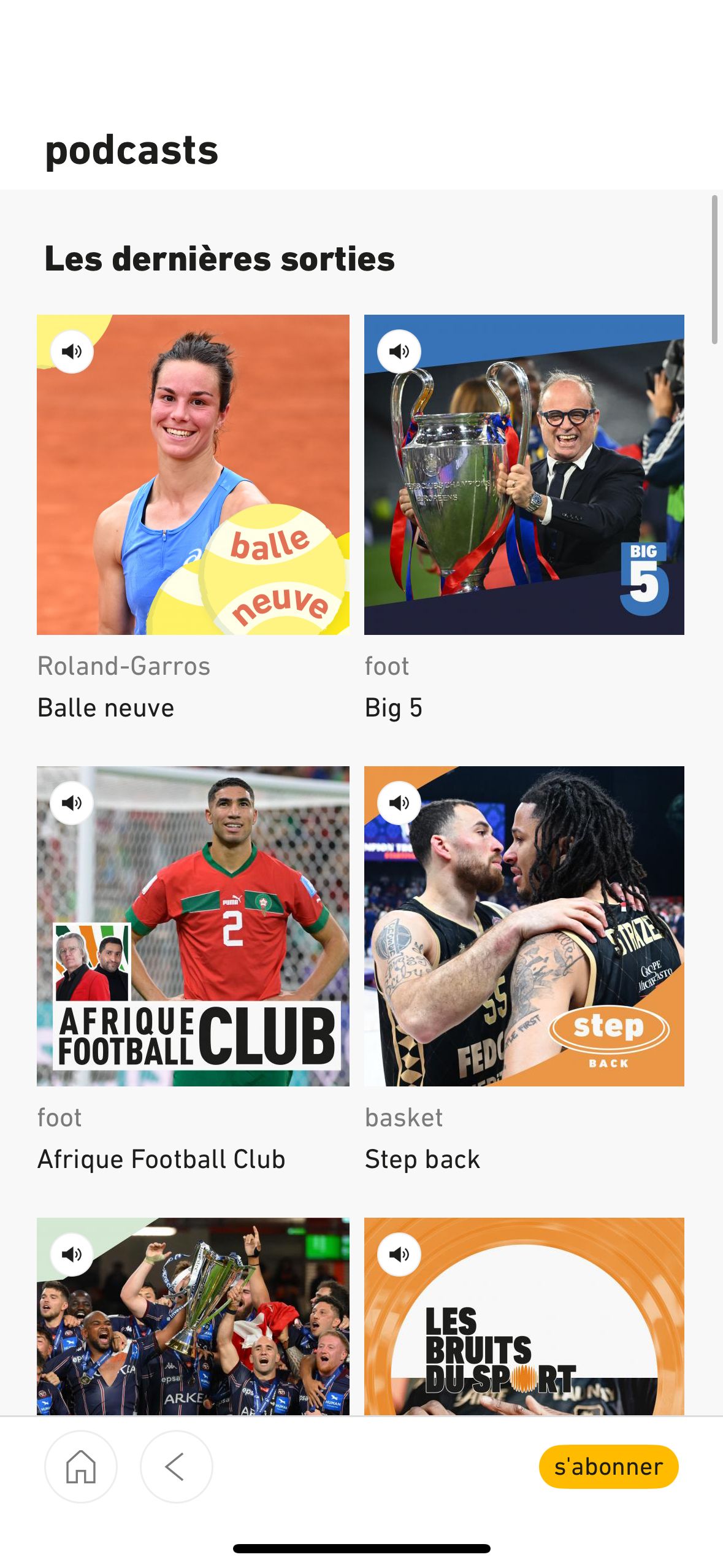 podcast list (L'Équipe)