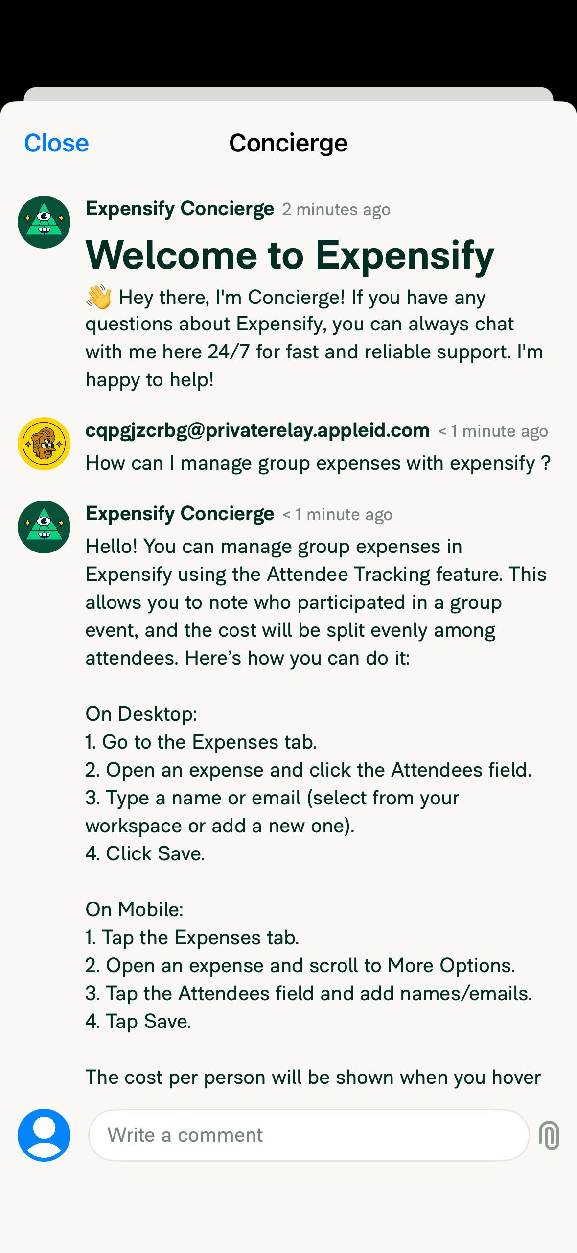 chat (Expensify)