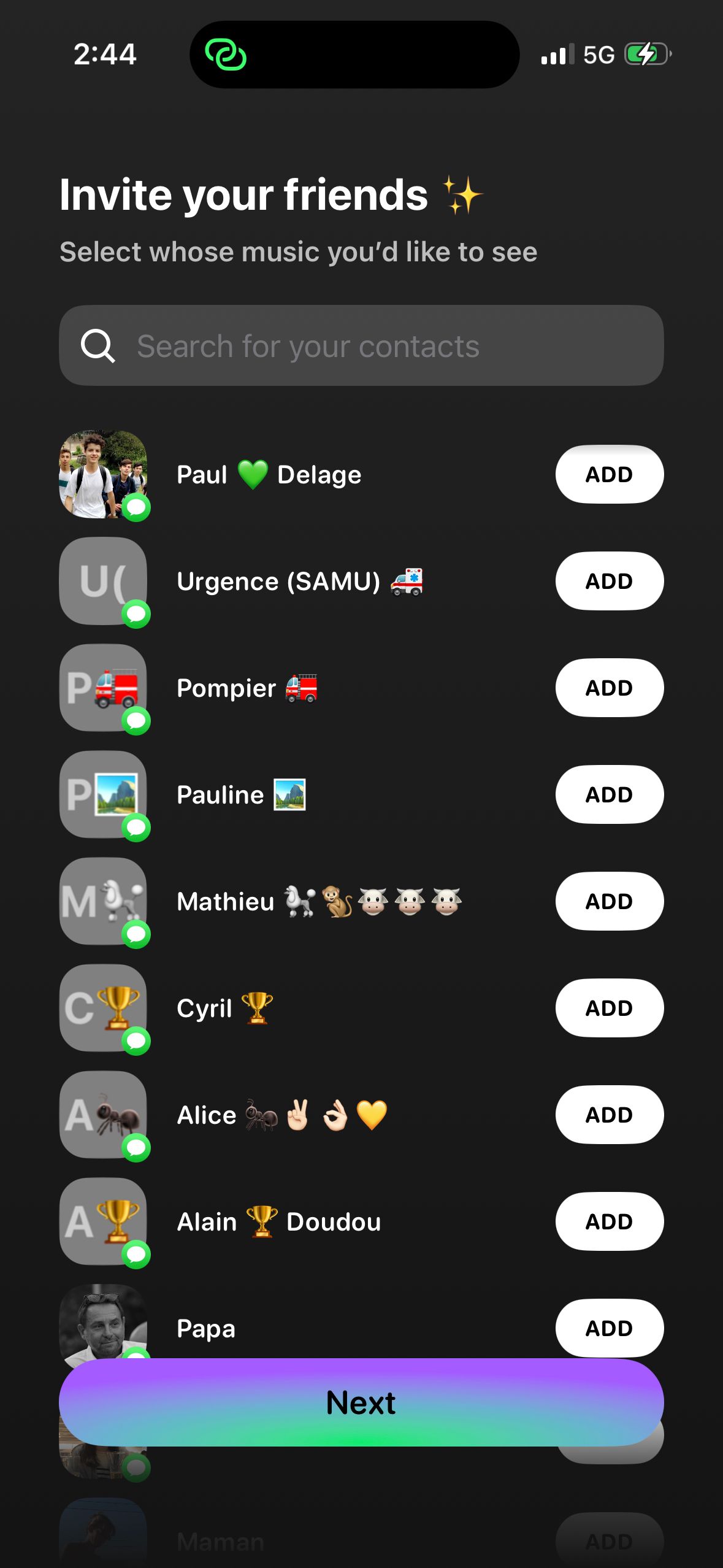 Invite Friends Screen (Airbuds)