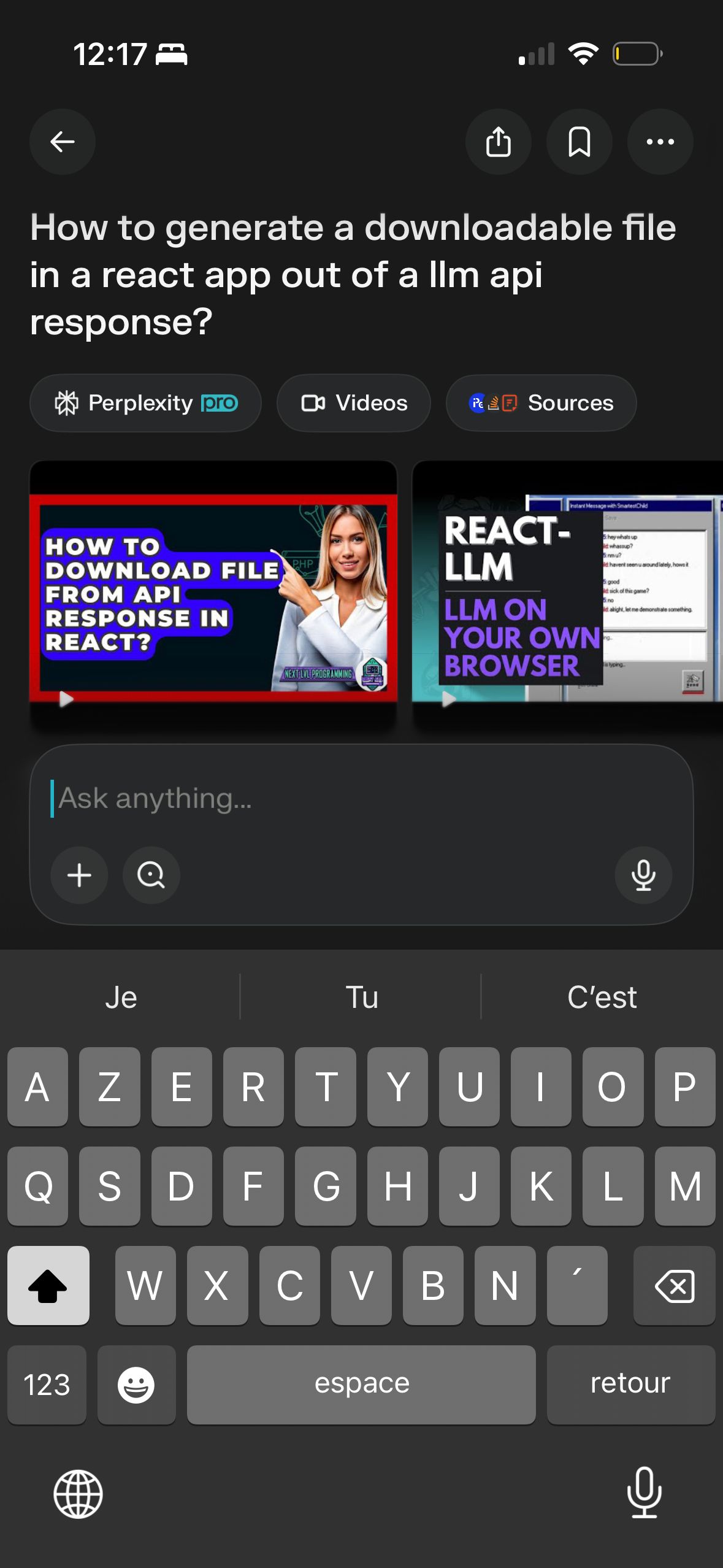 Search Screen (Perplexity)