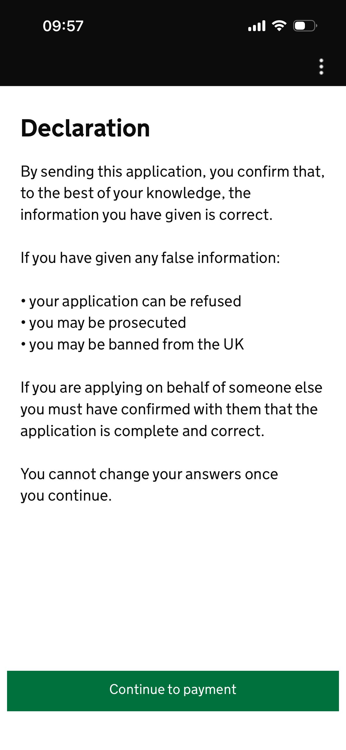 legal declaration (UK ETA)