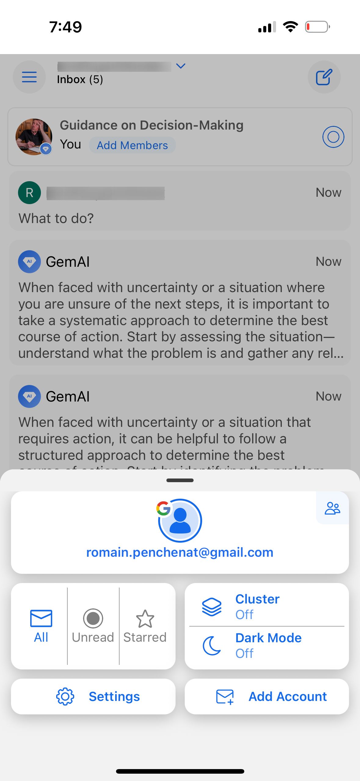 Modal (BlueMail)