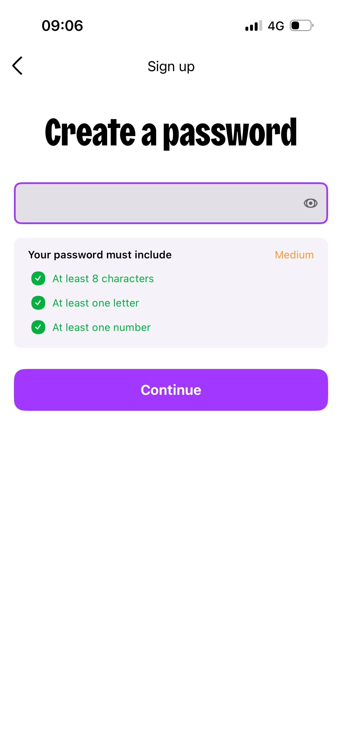 password creation (Deezer)