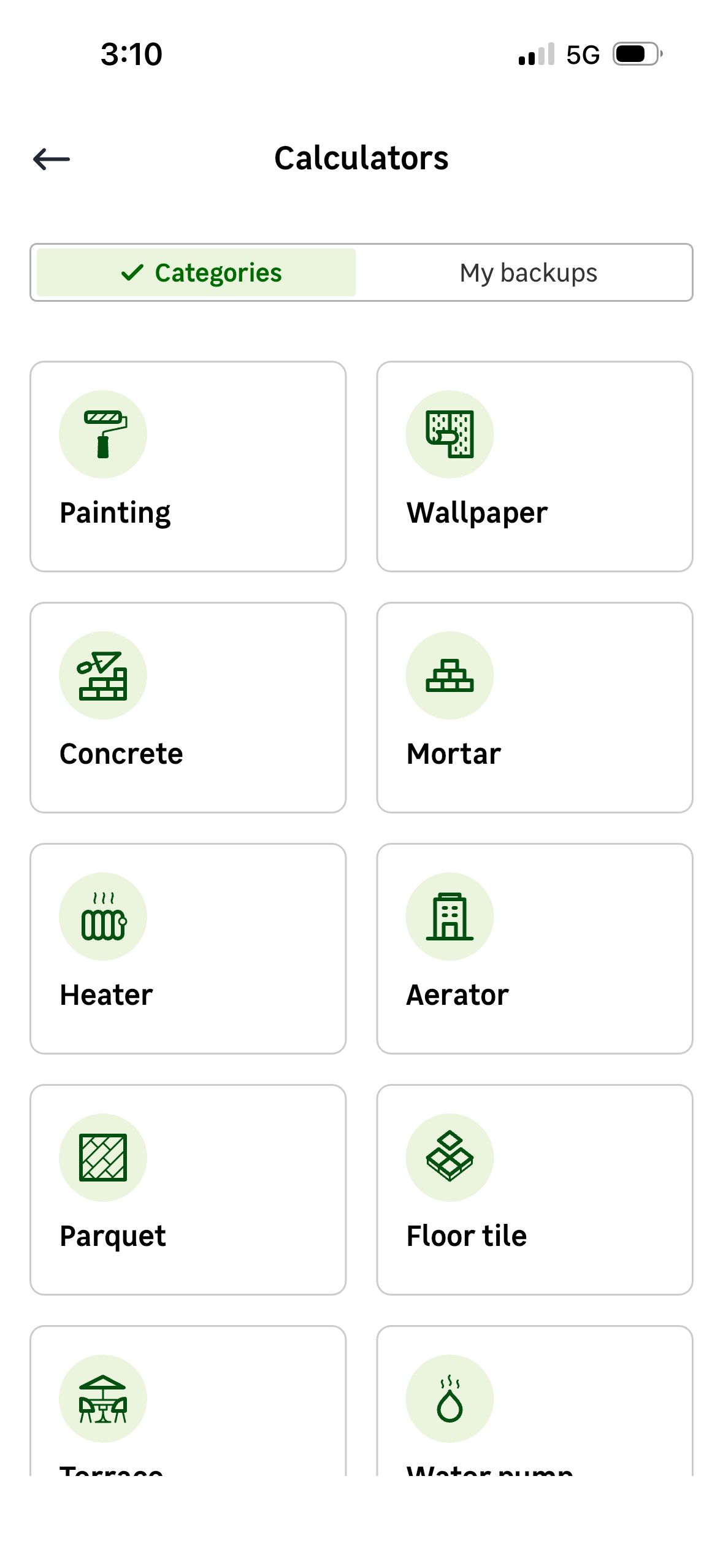 category selection (Leroy Merlin)