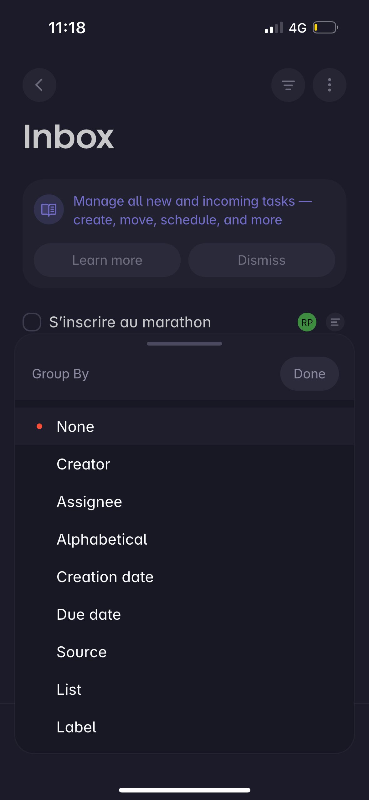 Dropdown / Menu
