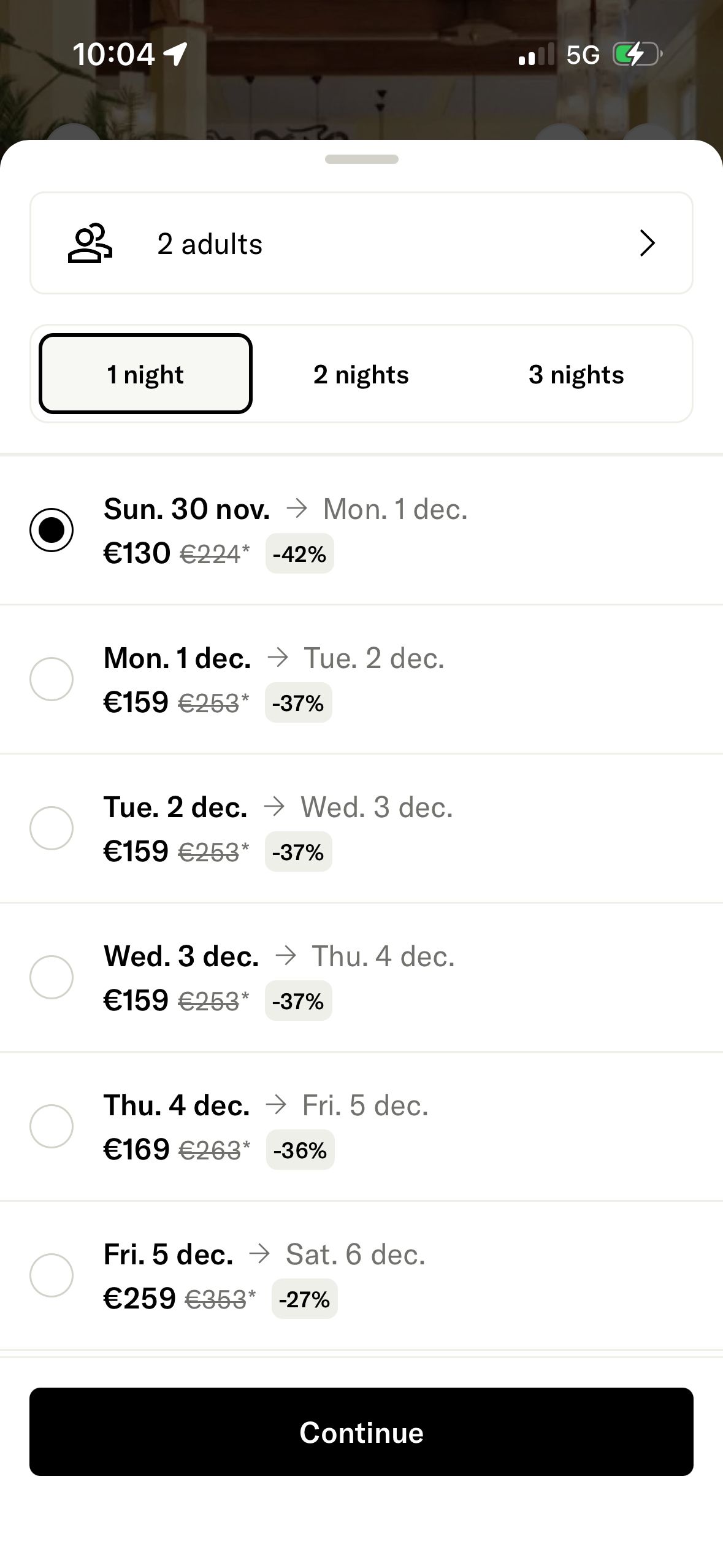 Selection Screen (Staycation)