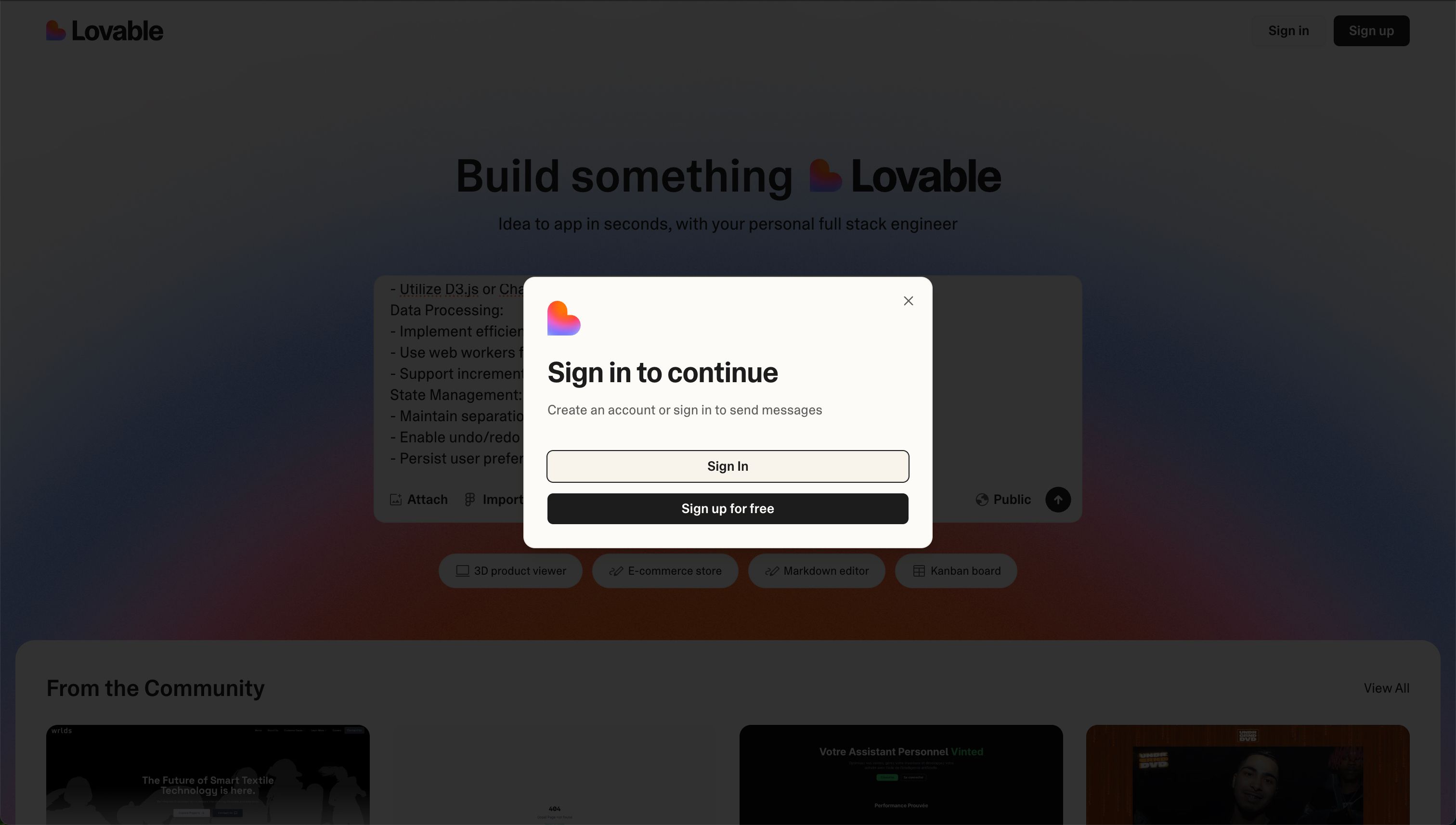 modal (Lovable)