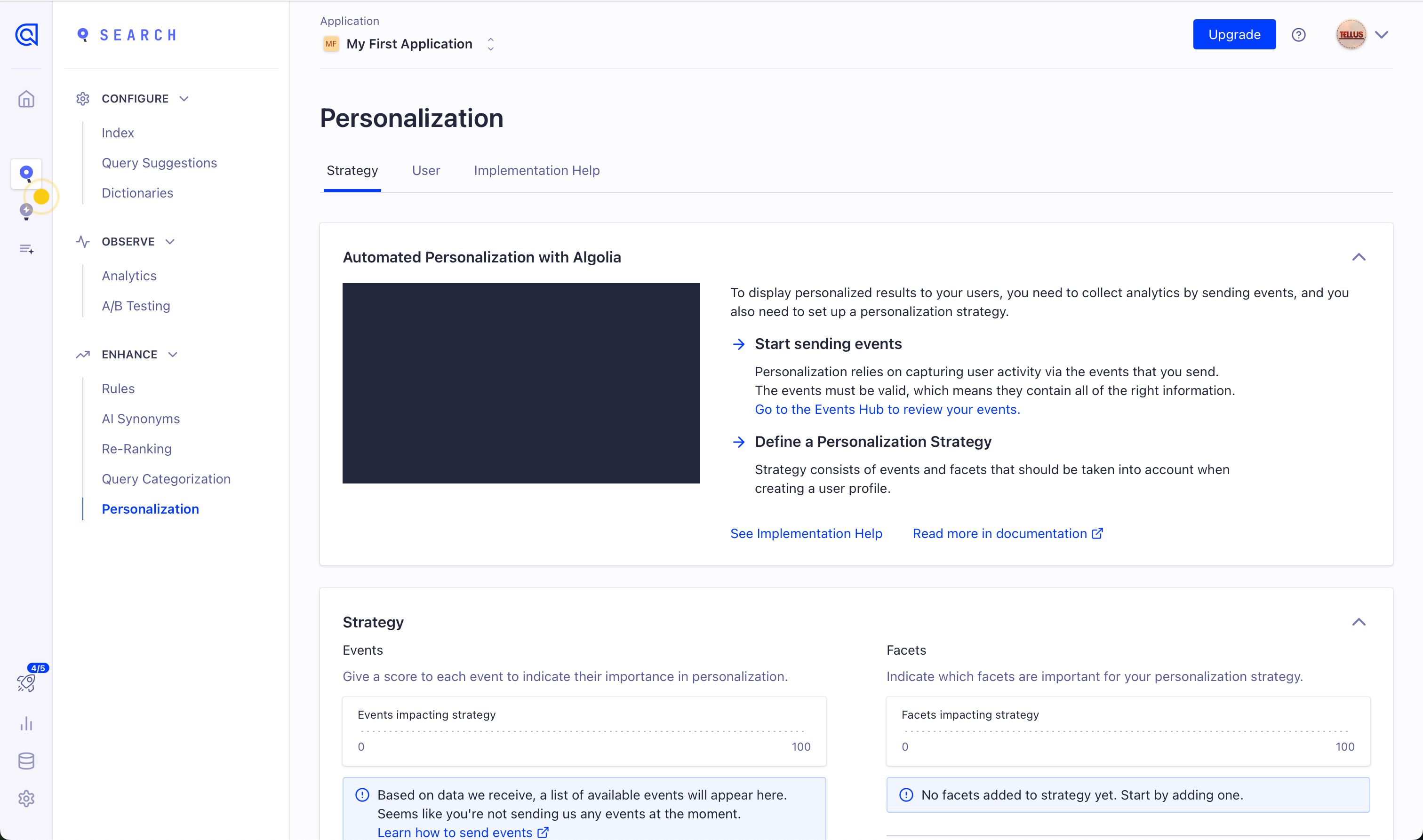 settings (Algolia)