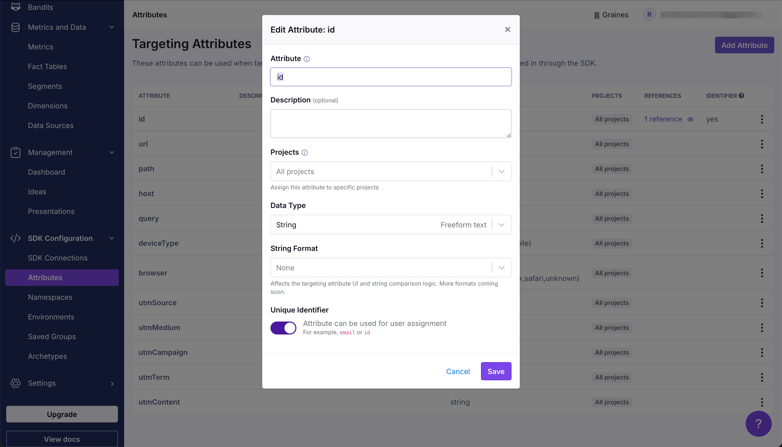 modal (Growthbook)