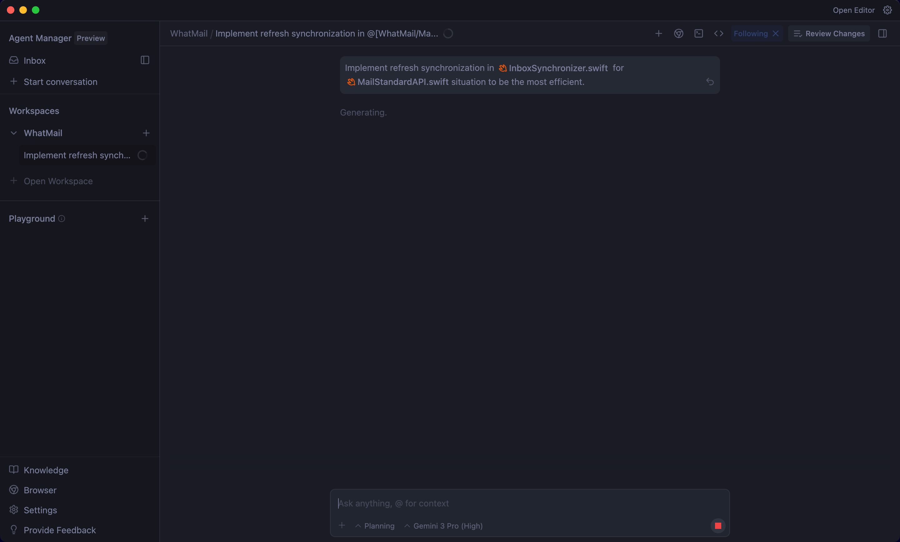 Desktop application (Antigravity)