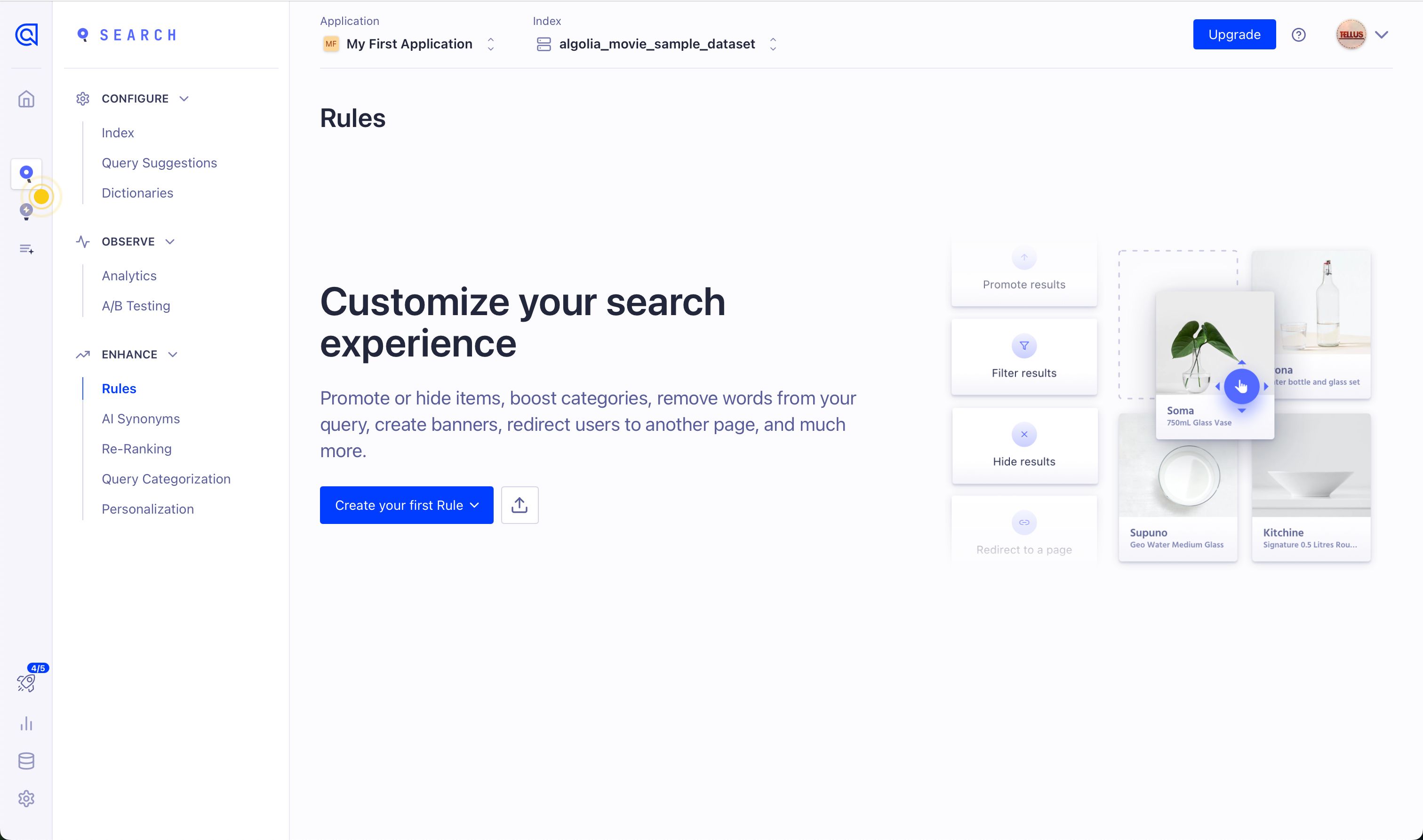 settings (Algolia)