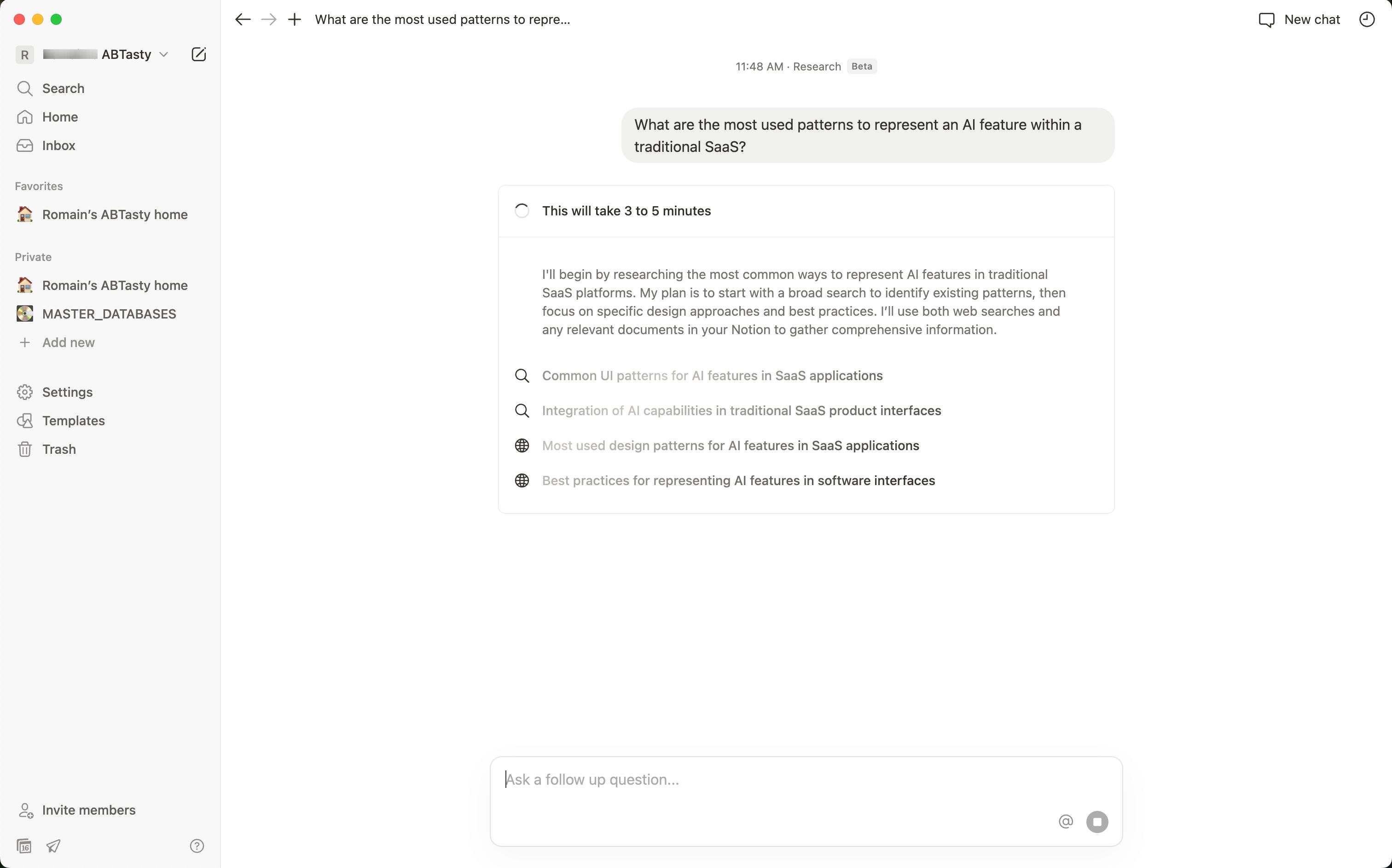 Chat Interface (Notion)
