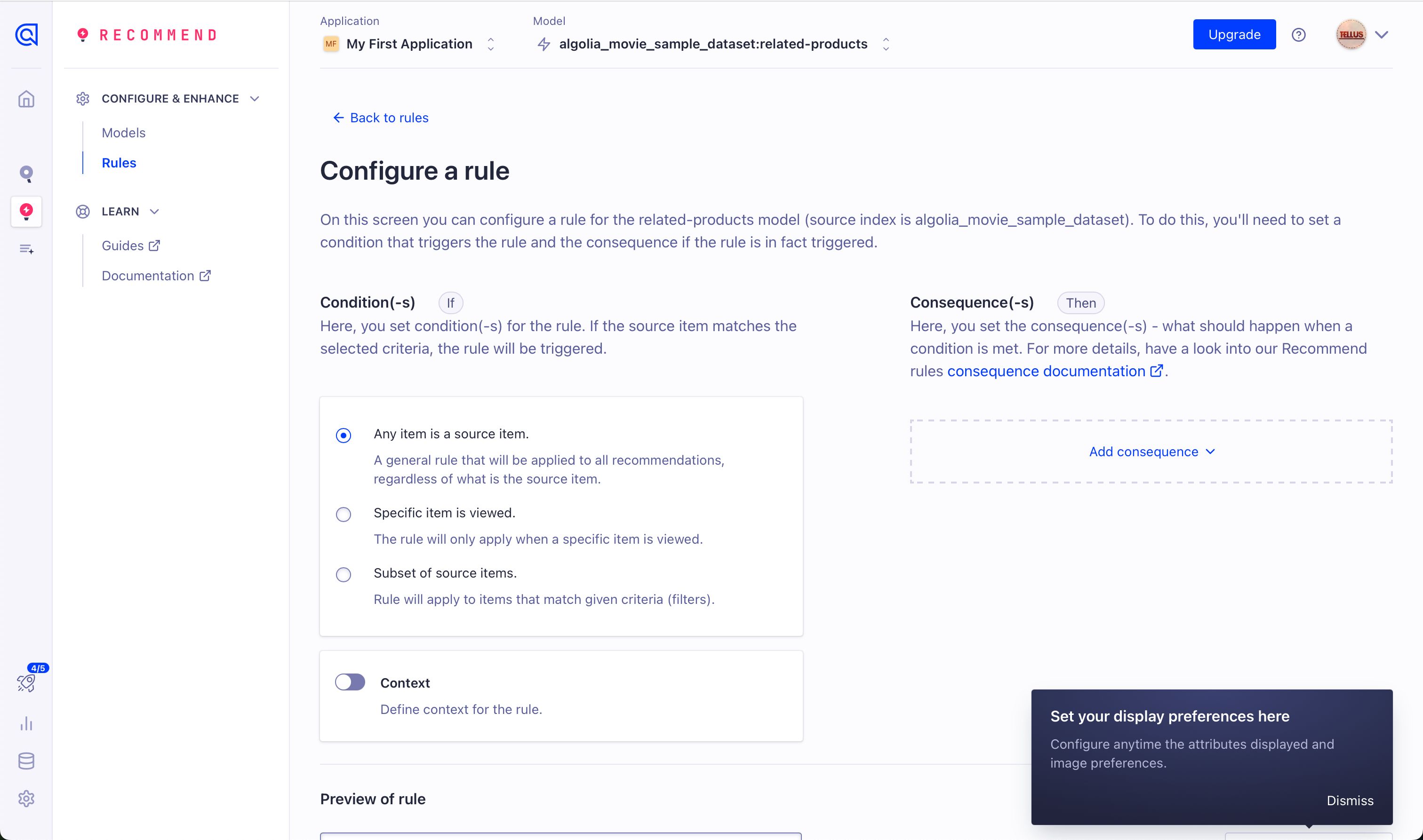 Configuration (Algolia)