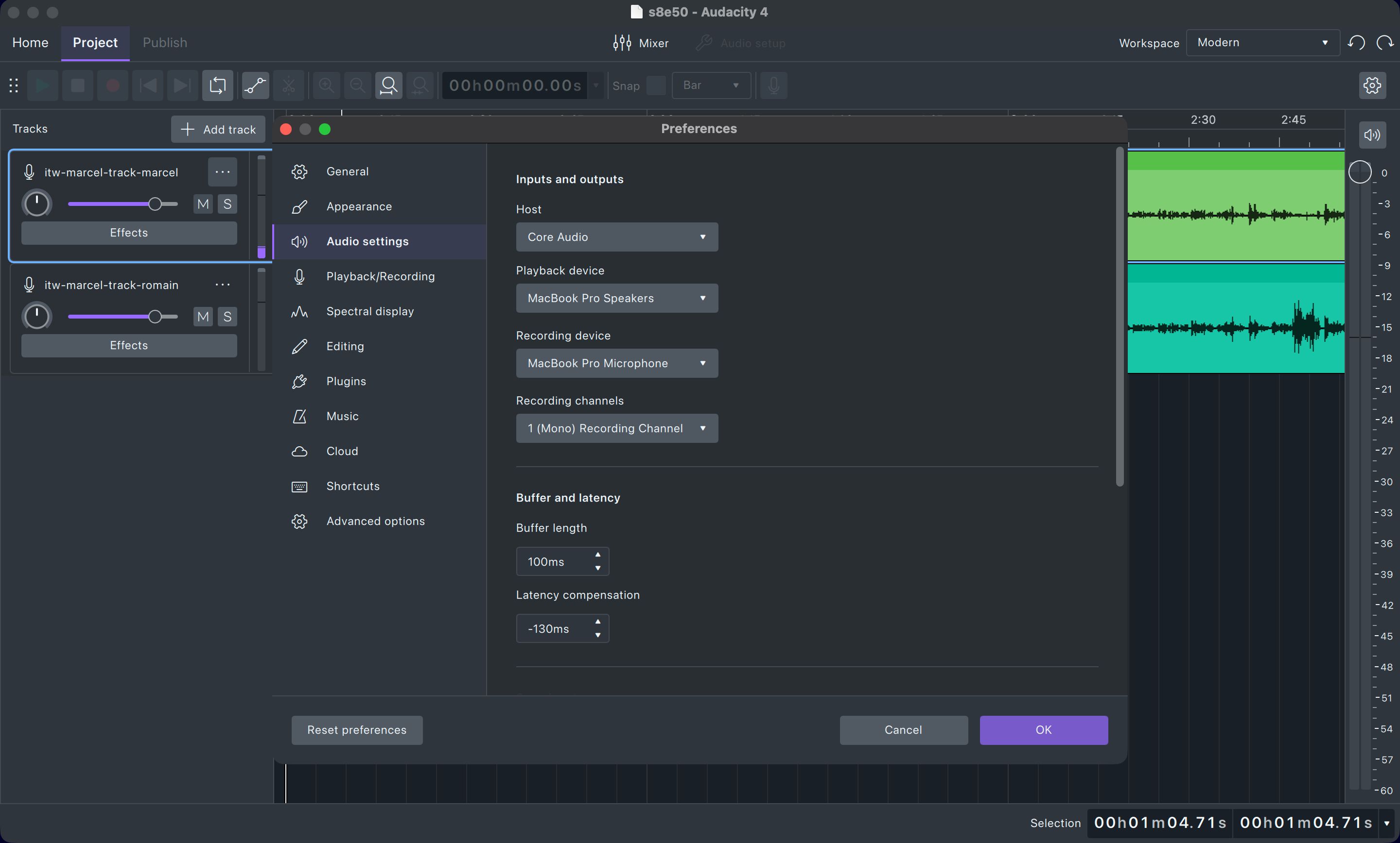 settings (Audacity 4)