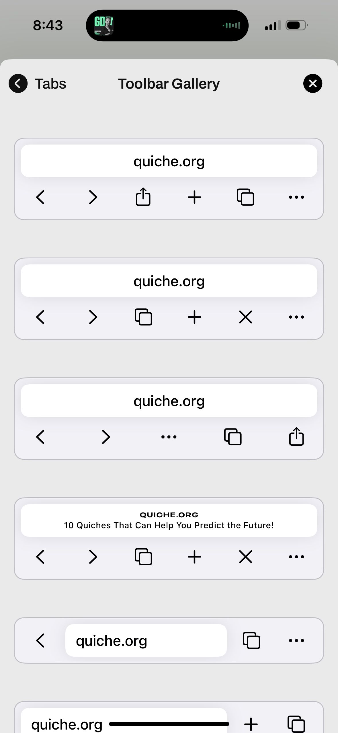 Tab Management (Quiche Browser)