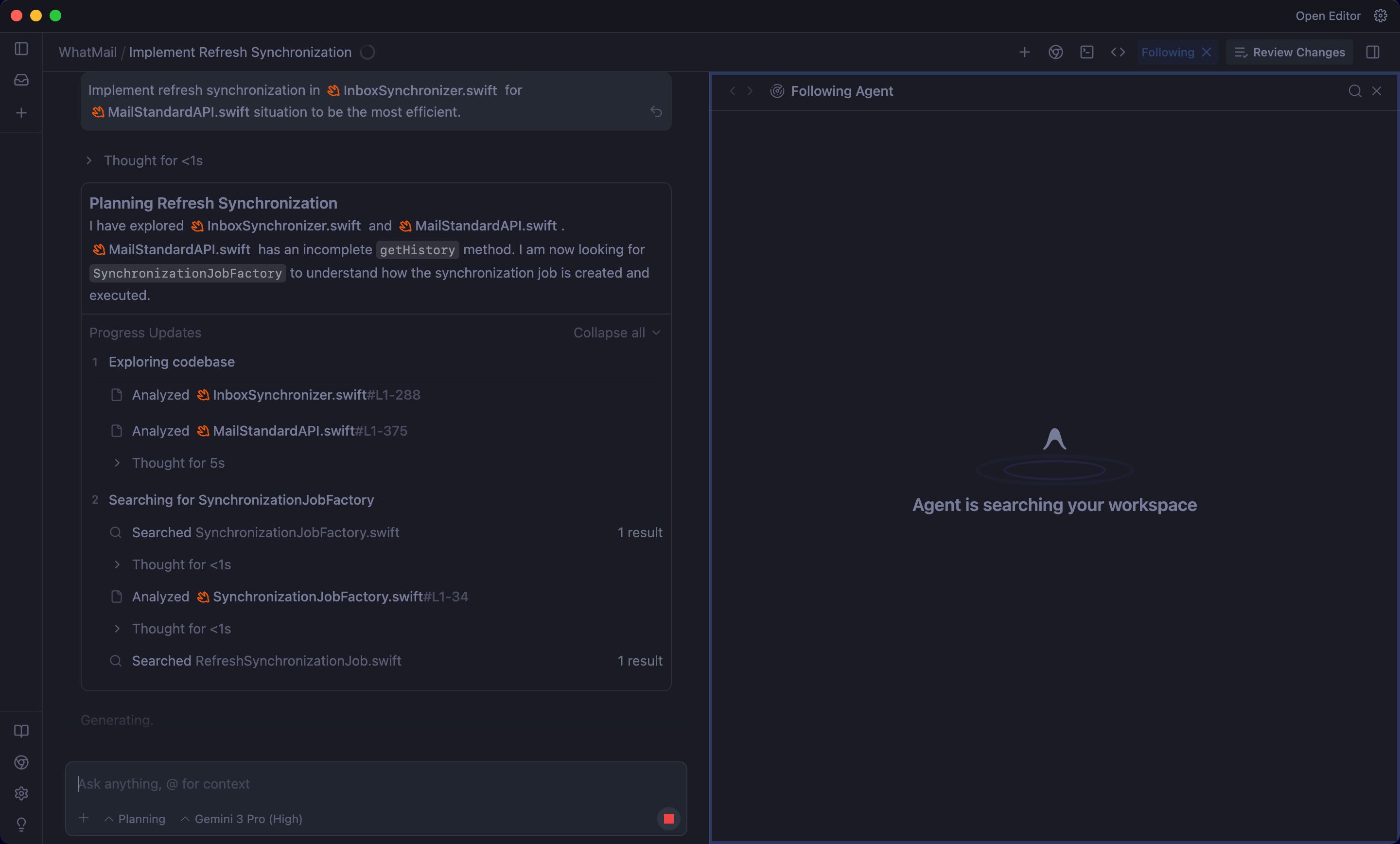 code editor (Antigravity)
