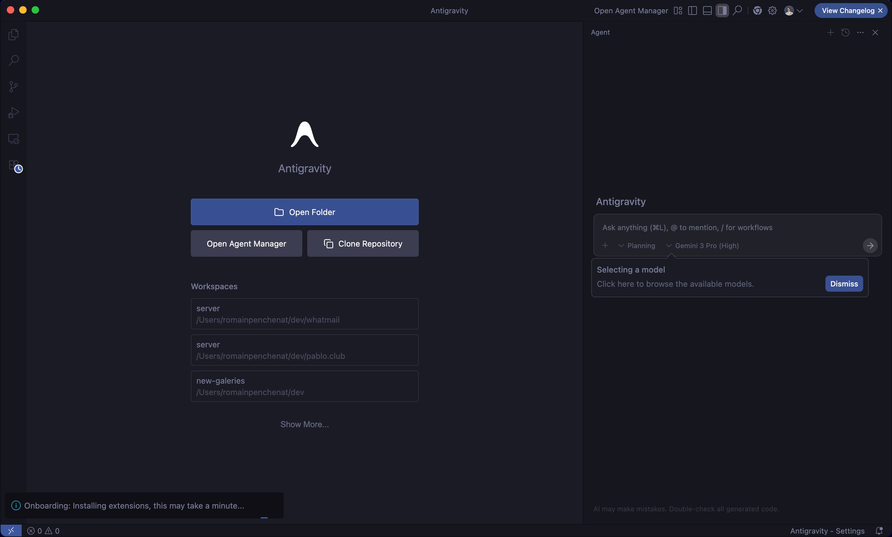 desktop application (Antigravity)