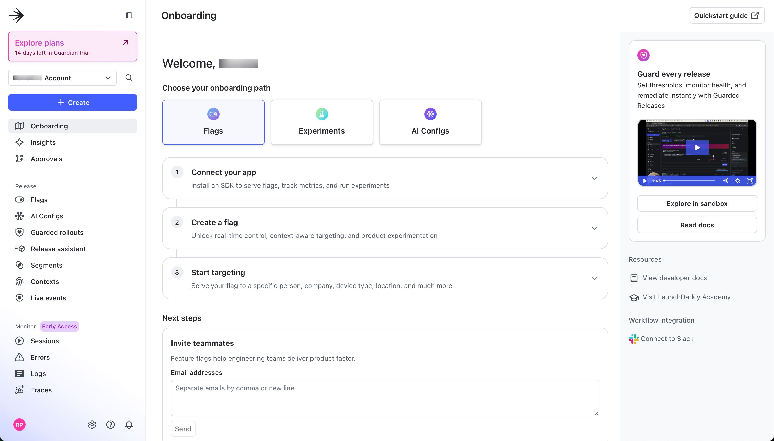 Onboarding (LaunchDarkly)