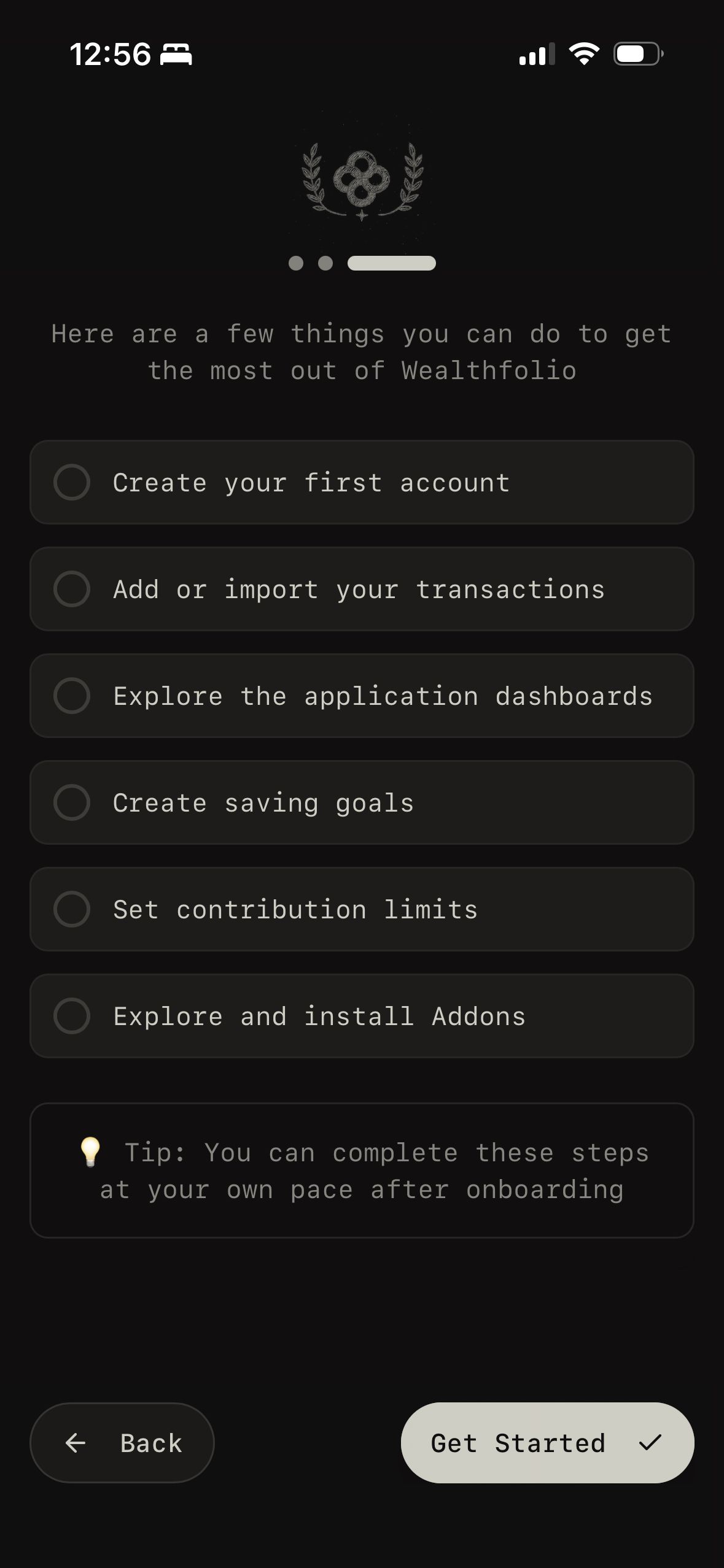 Onboarding (Wealthfolio)