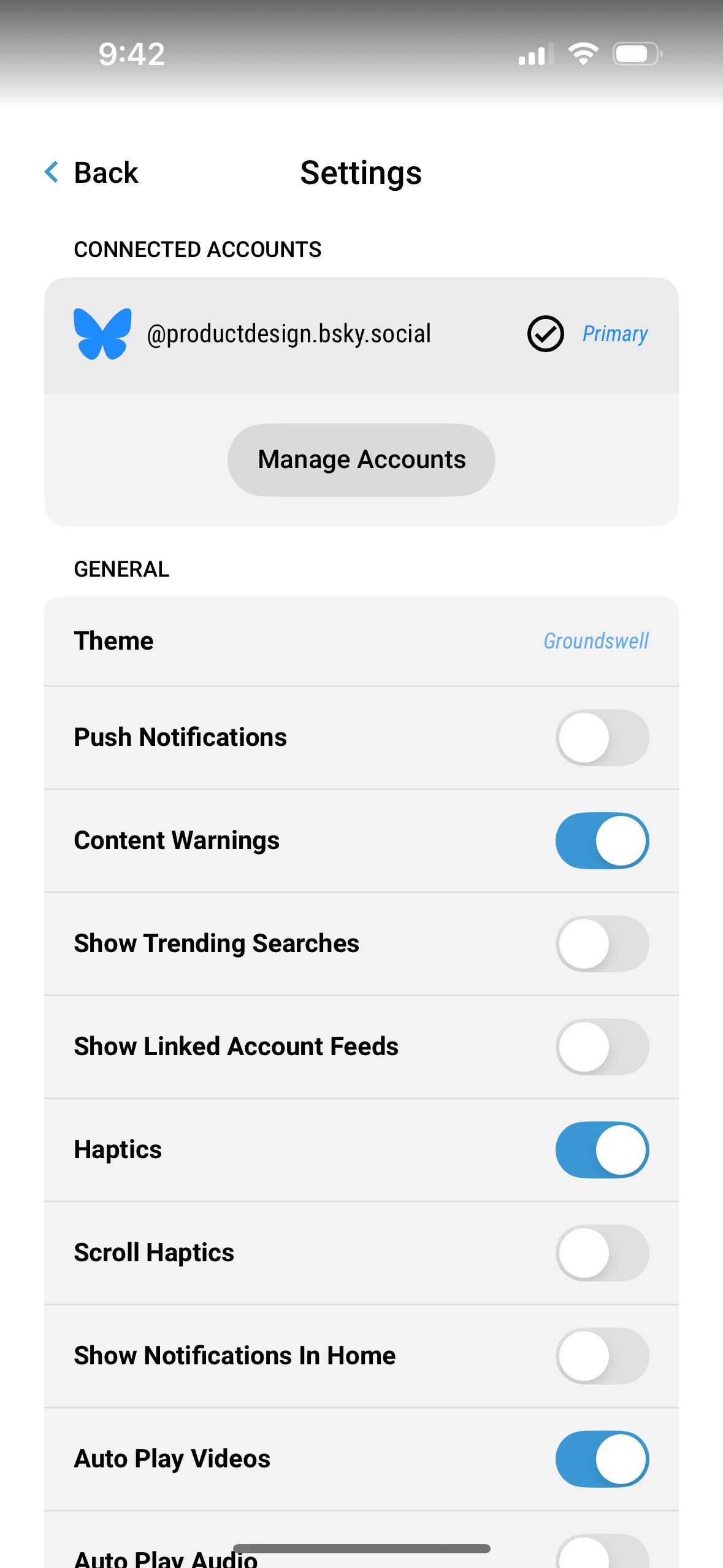 Settings (Surf)