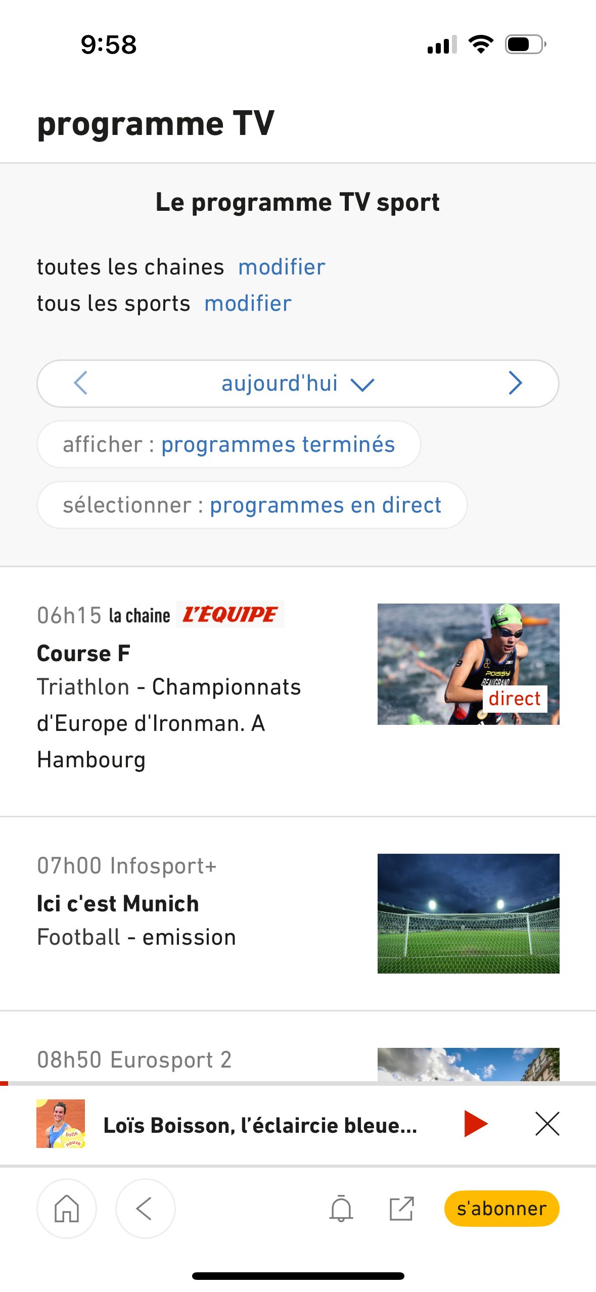 TV Program Listing (L'Équipe)