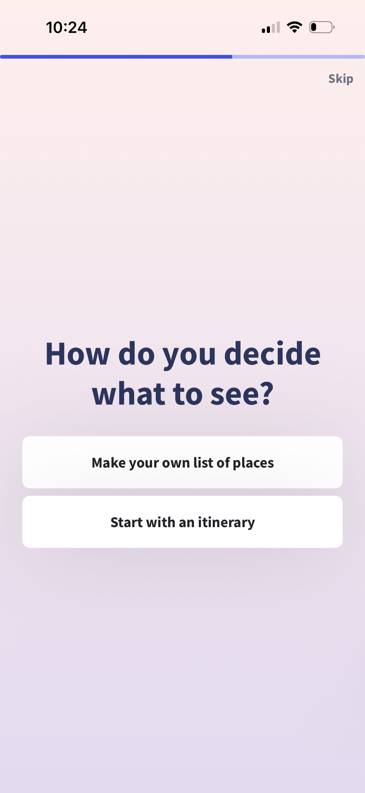 onboarding (Wanderlog)