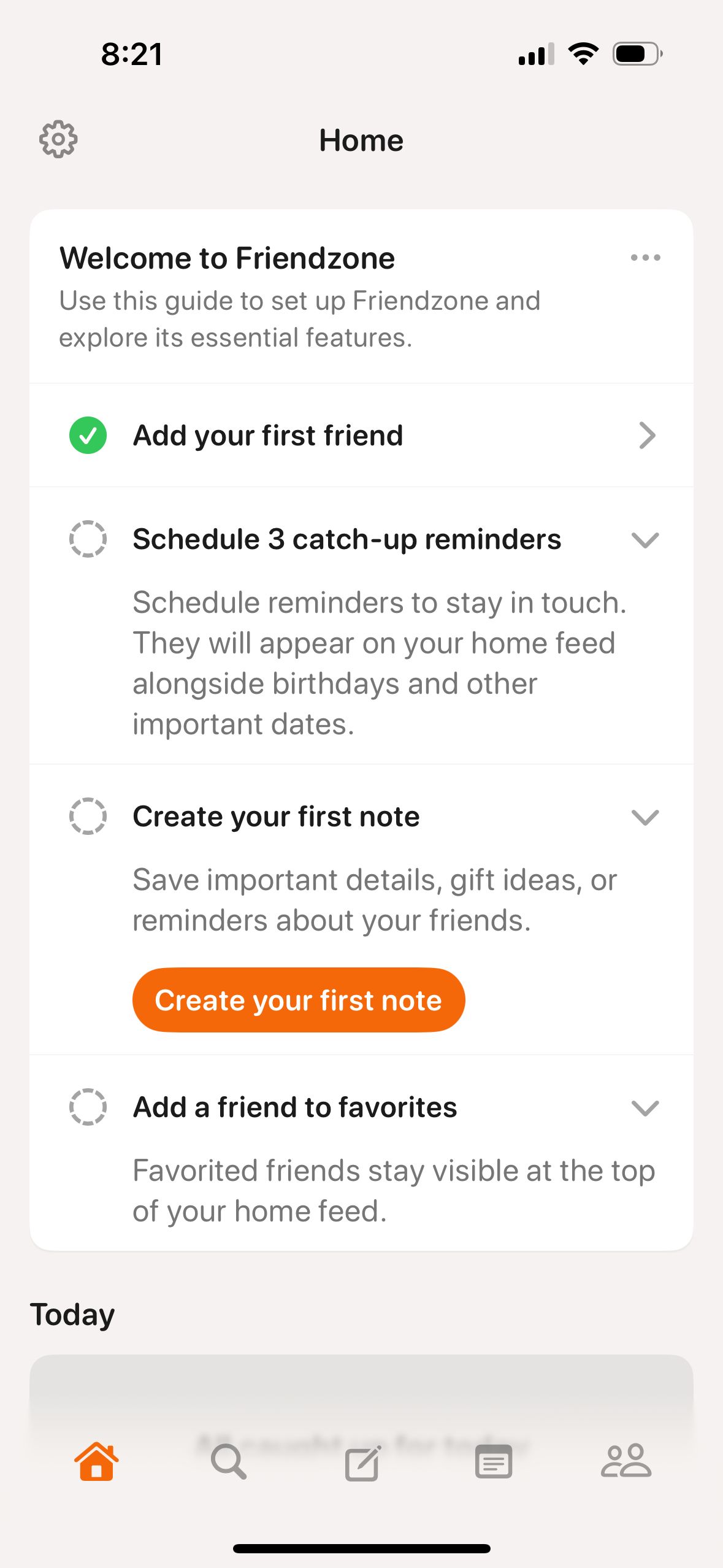 onboarding (Friendzone)