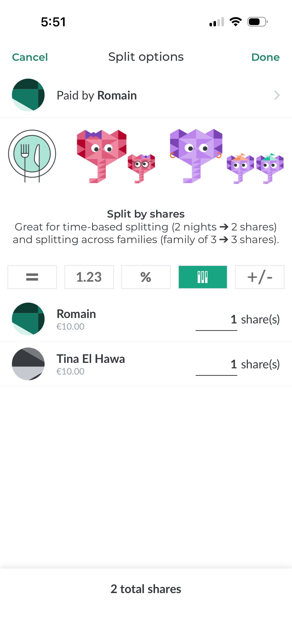 Settings / Configuration (Splitwise)
