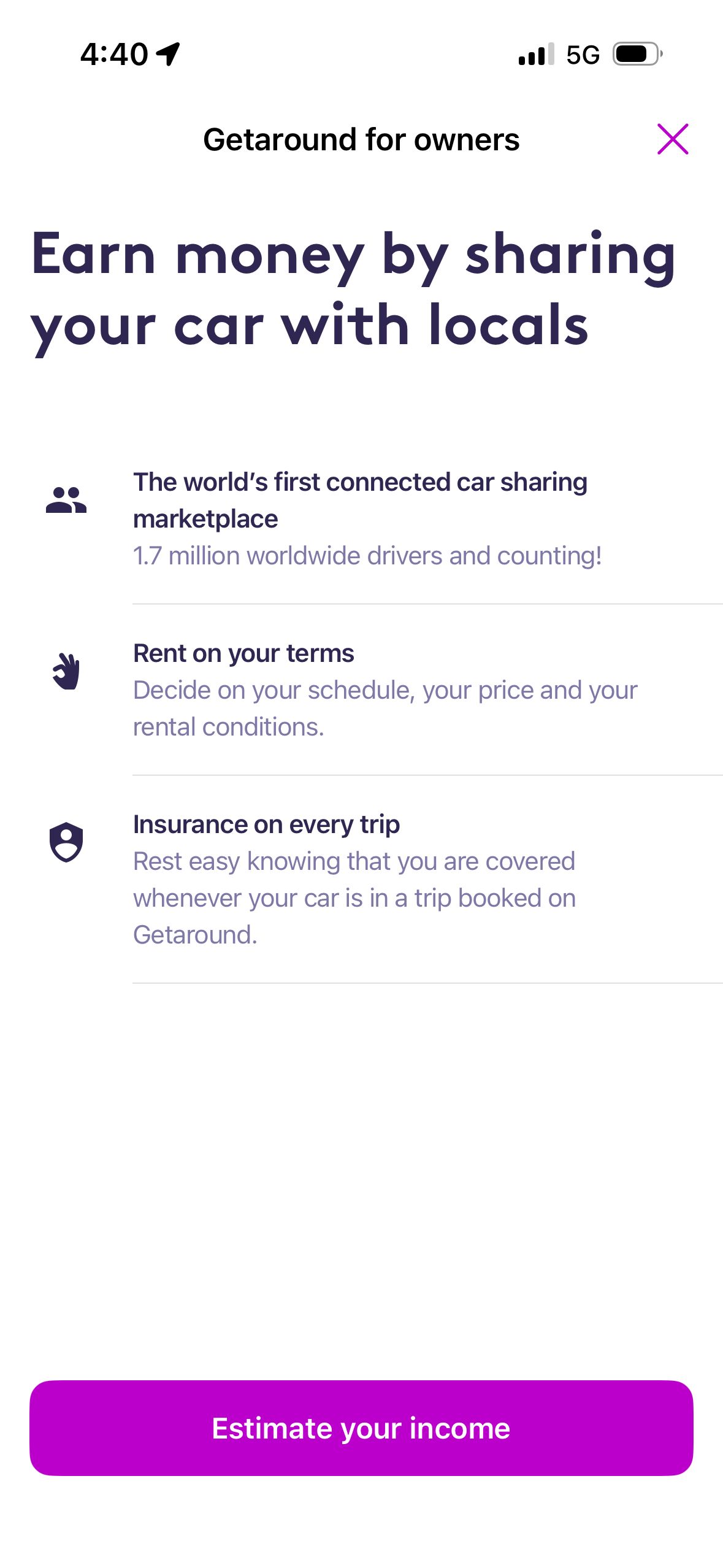 onboarding (Getaround)