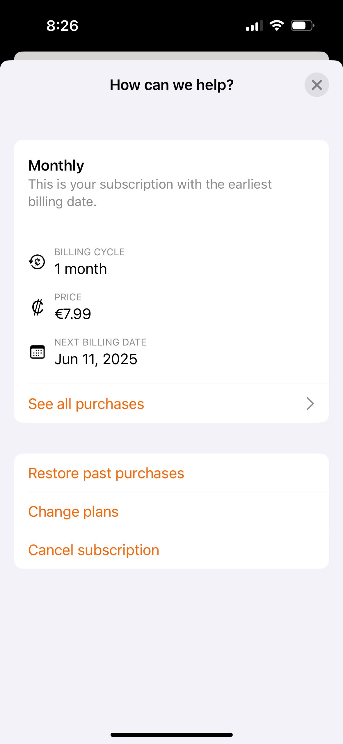 Subscription Details (Friendzone)