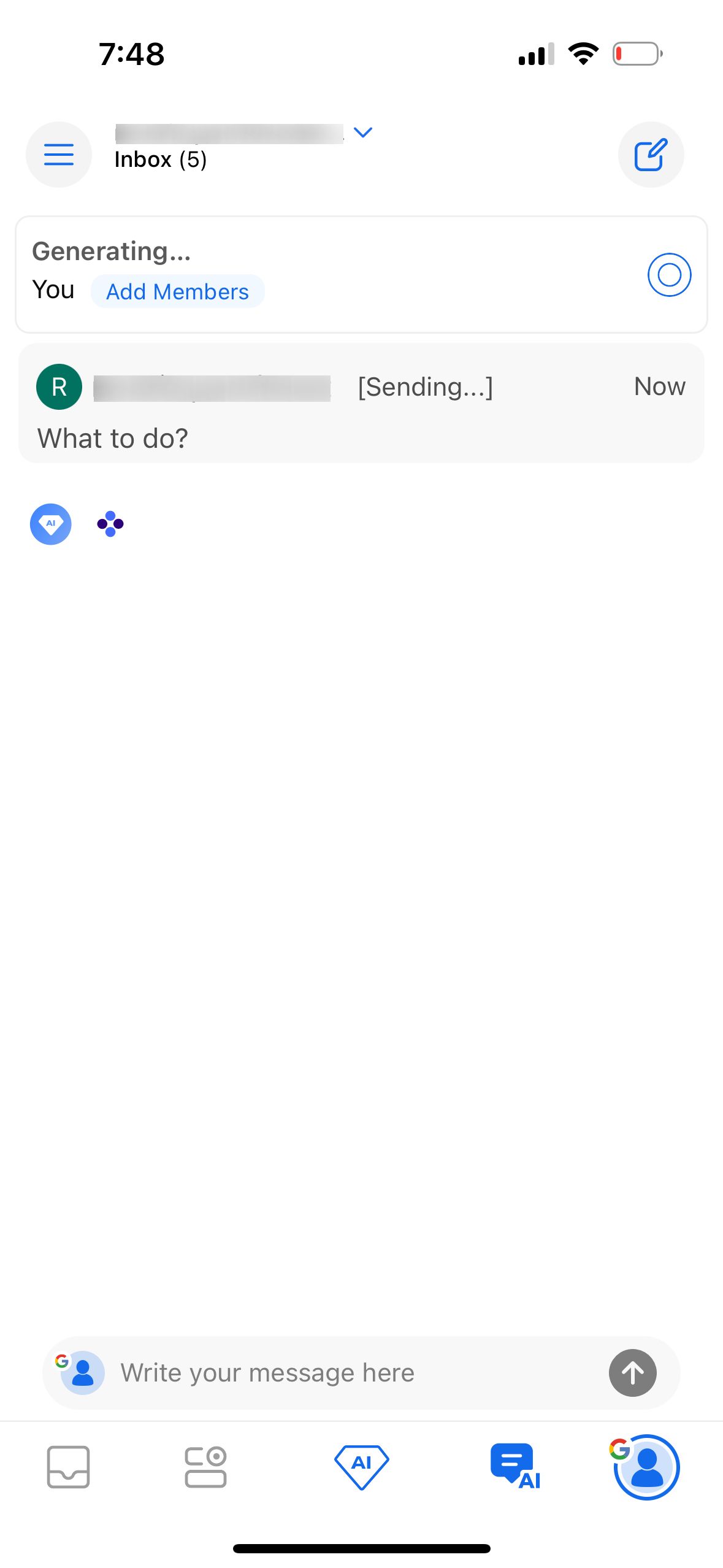 chat (BlueMail)