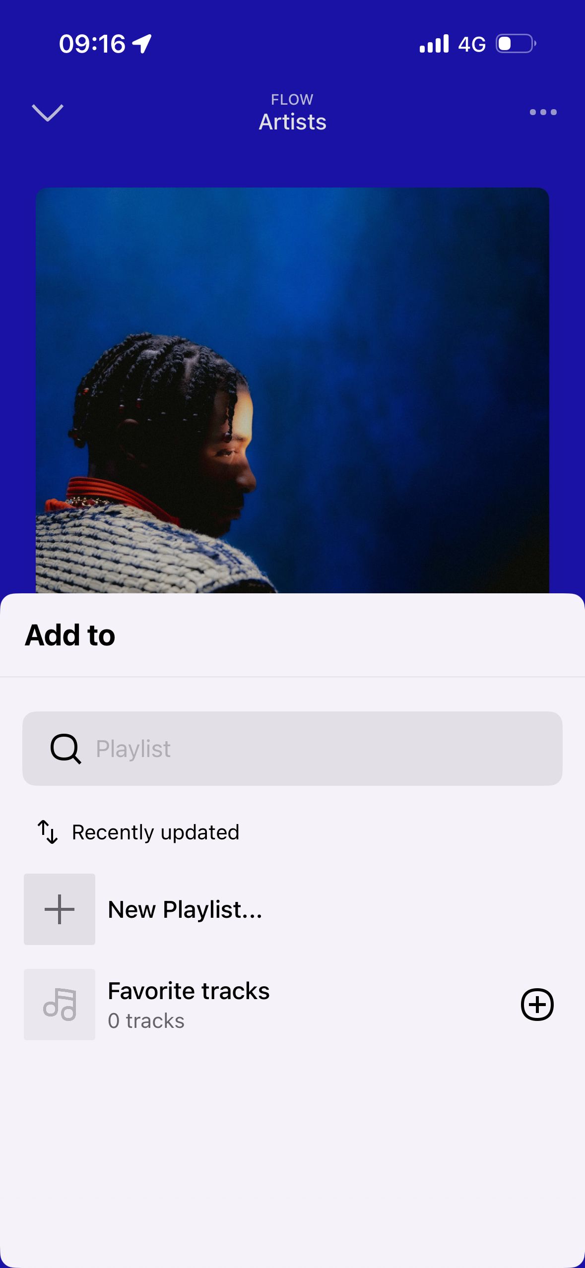 bottom sheet (Deezer)