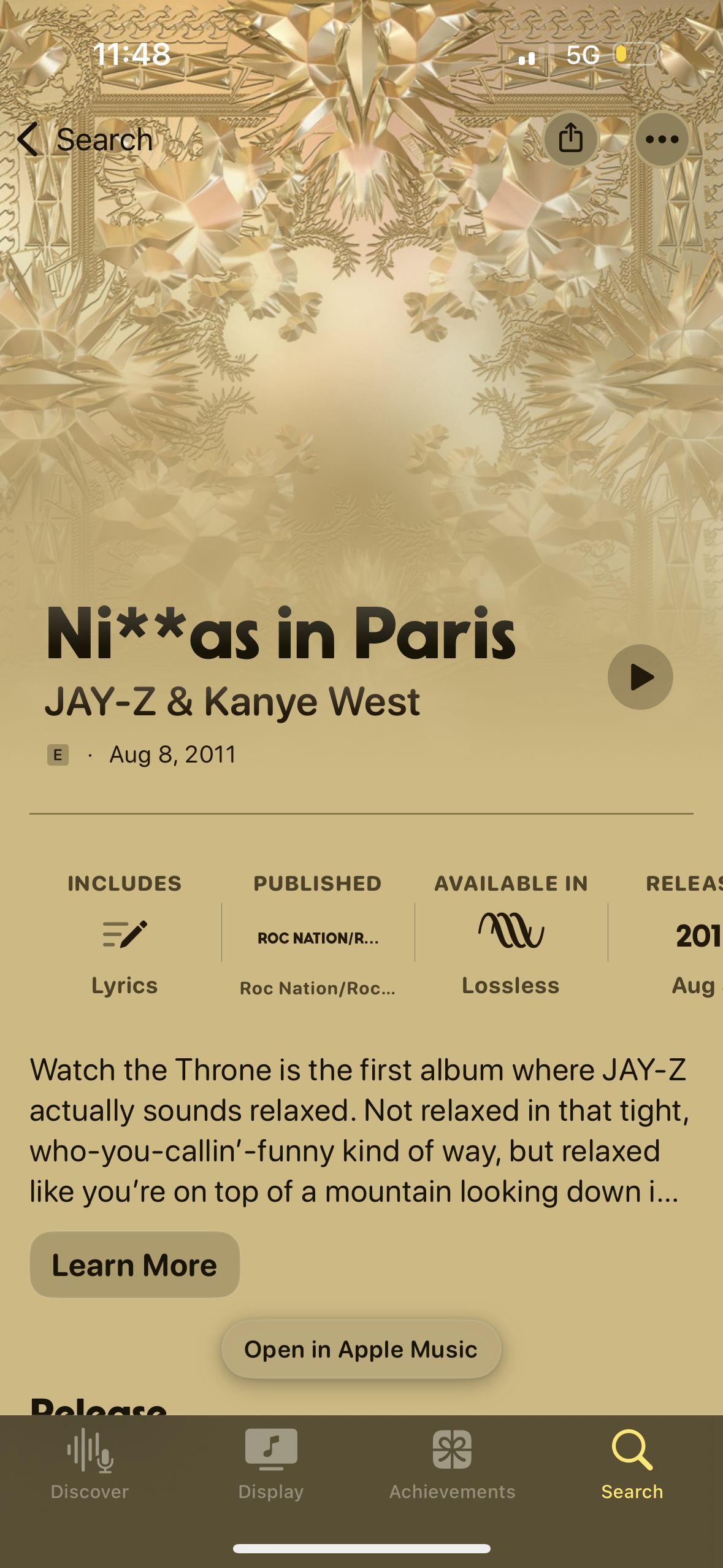 music detail (Apple Music)