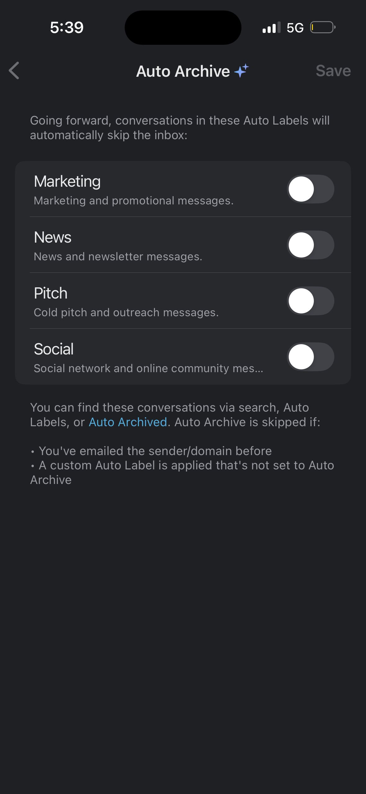 settings (Superhuman)