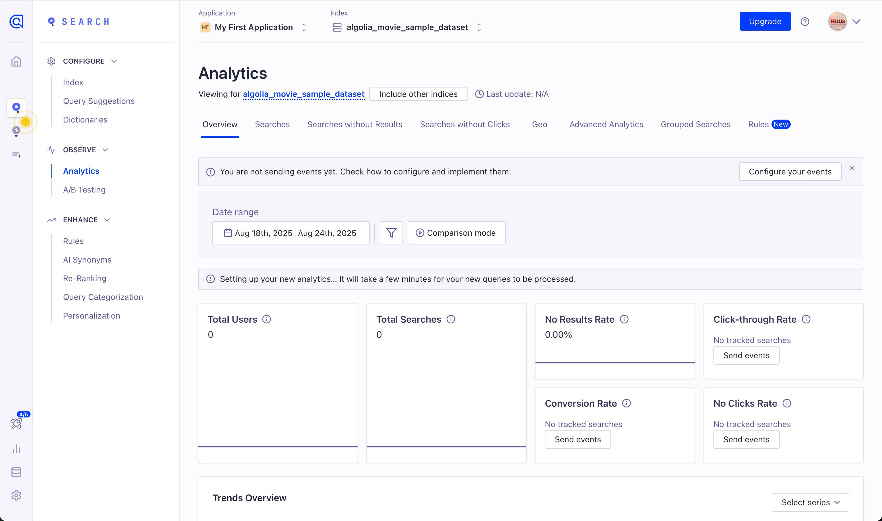 Dashboard (Algolia)