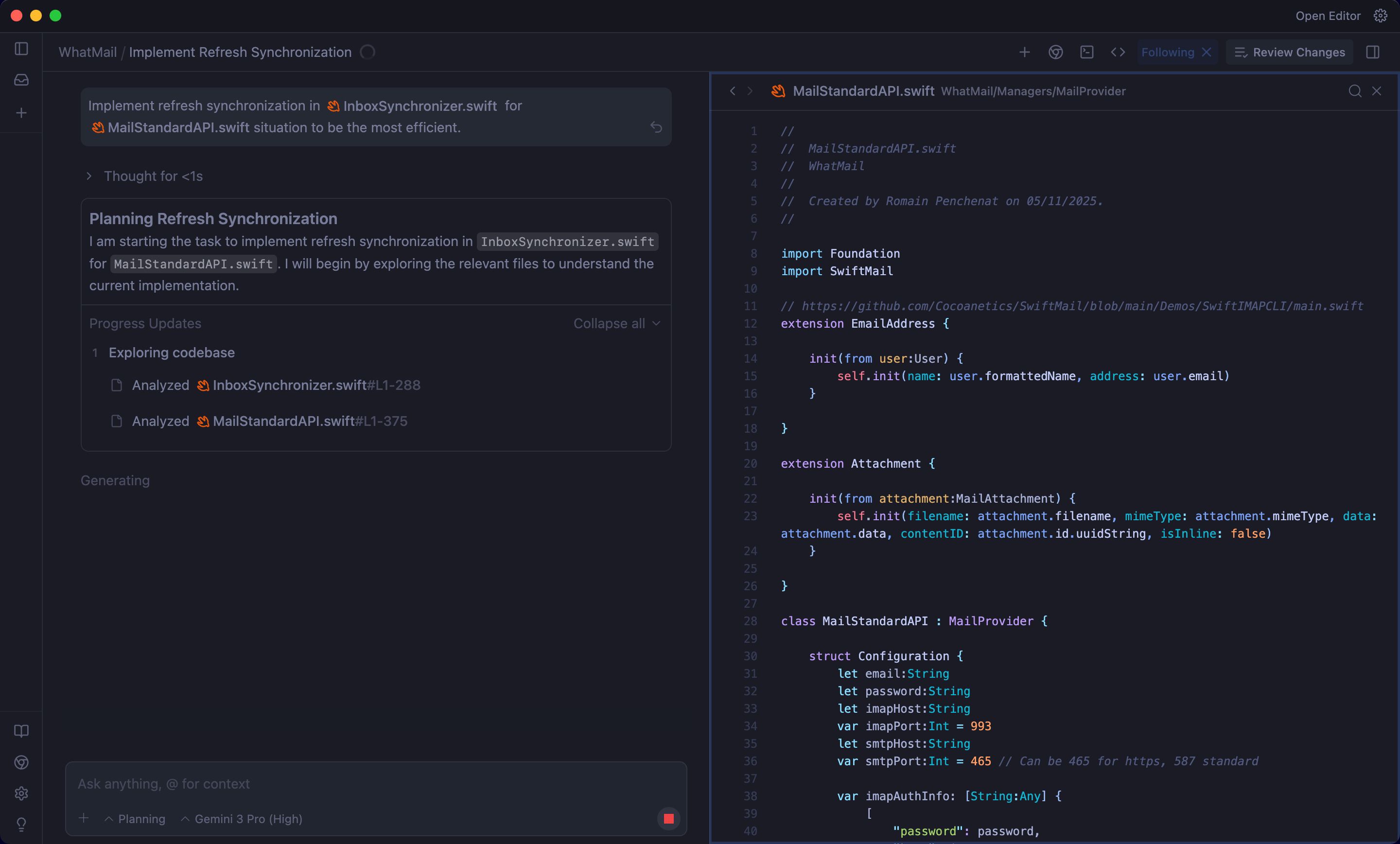 code editor (Antigravity)