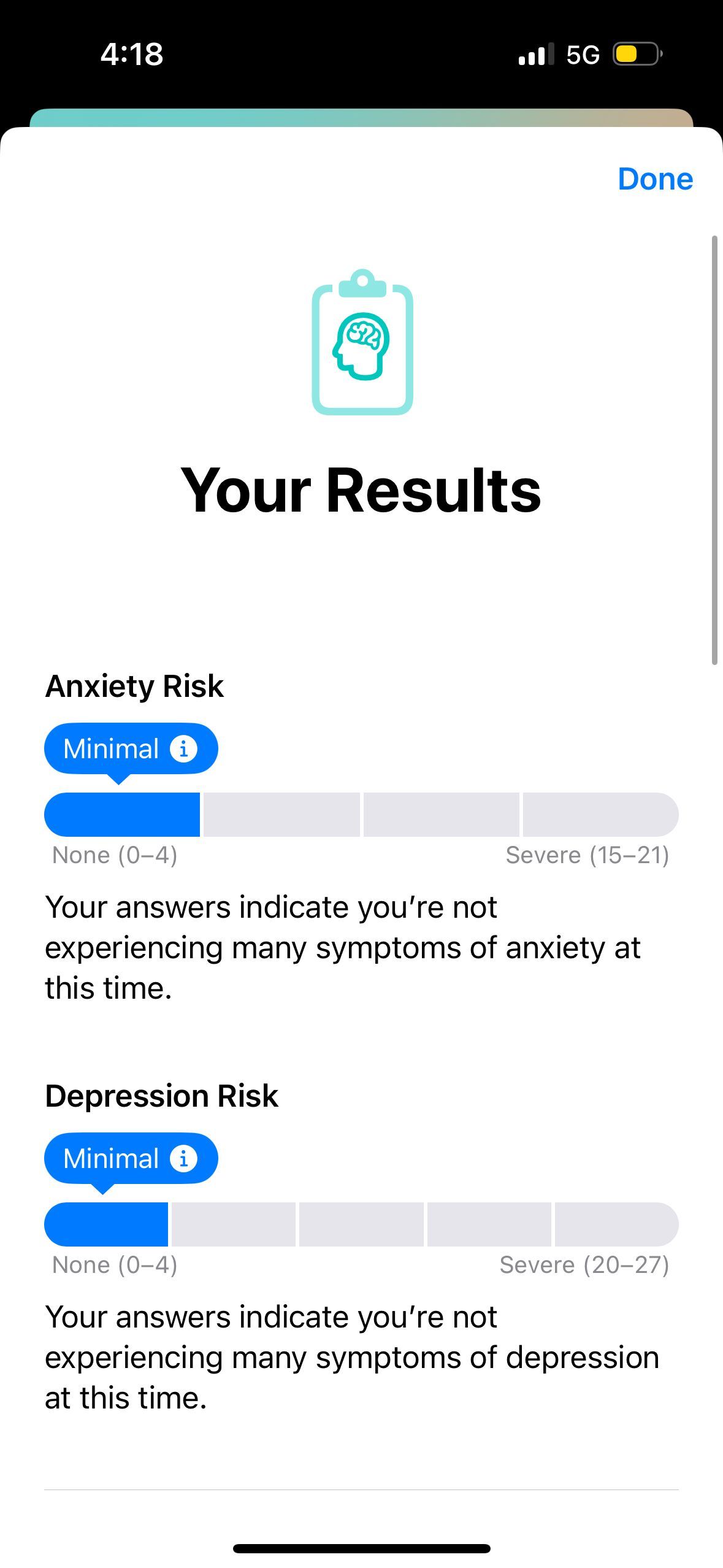 results (Mental Health Assessment)