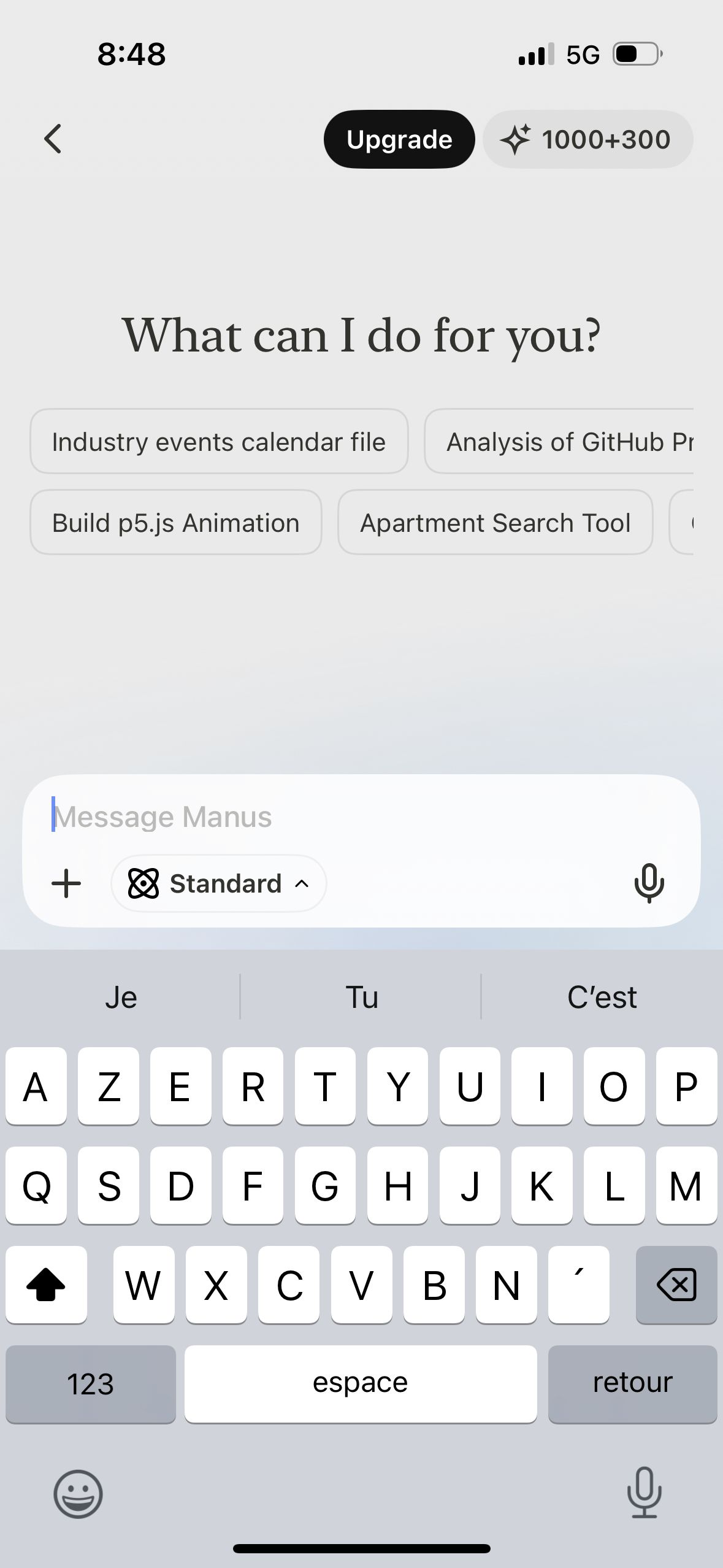 Chat Interface (Manus)